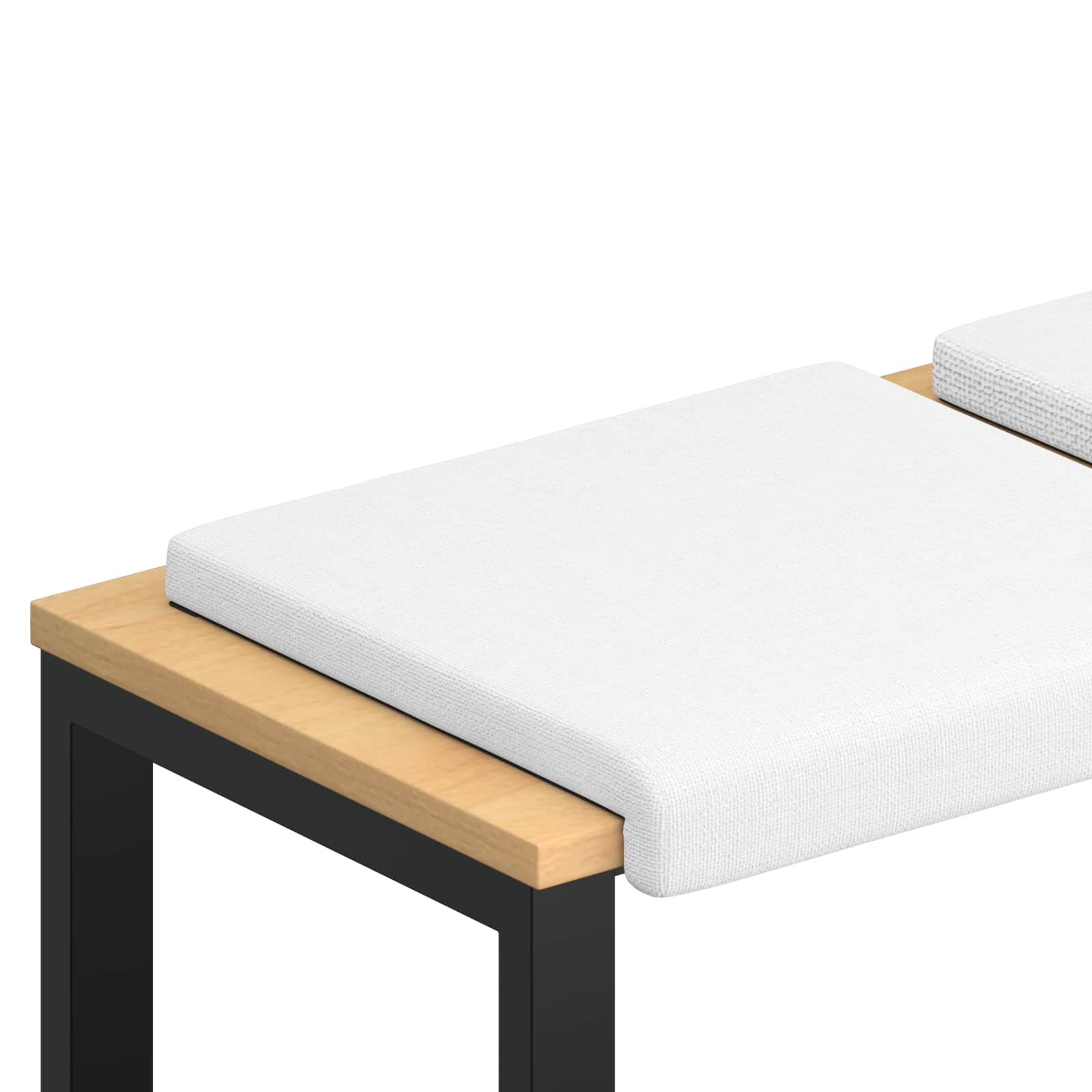 Cuscino per panchina 4 pz Tessuto Bianco Profondità 35 cm