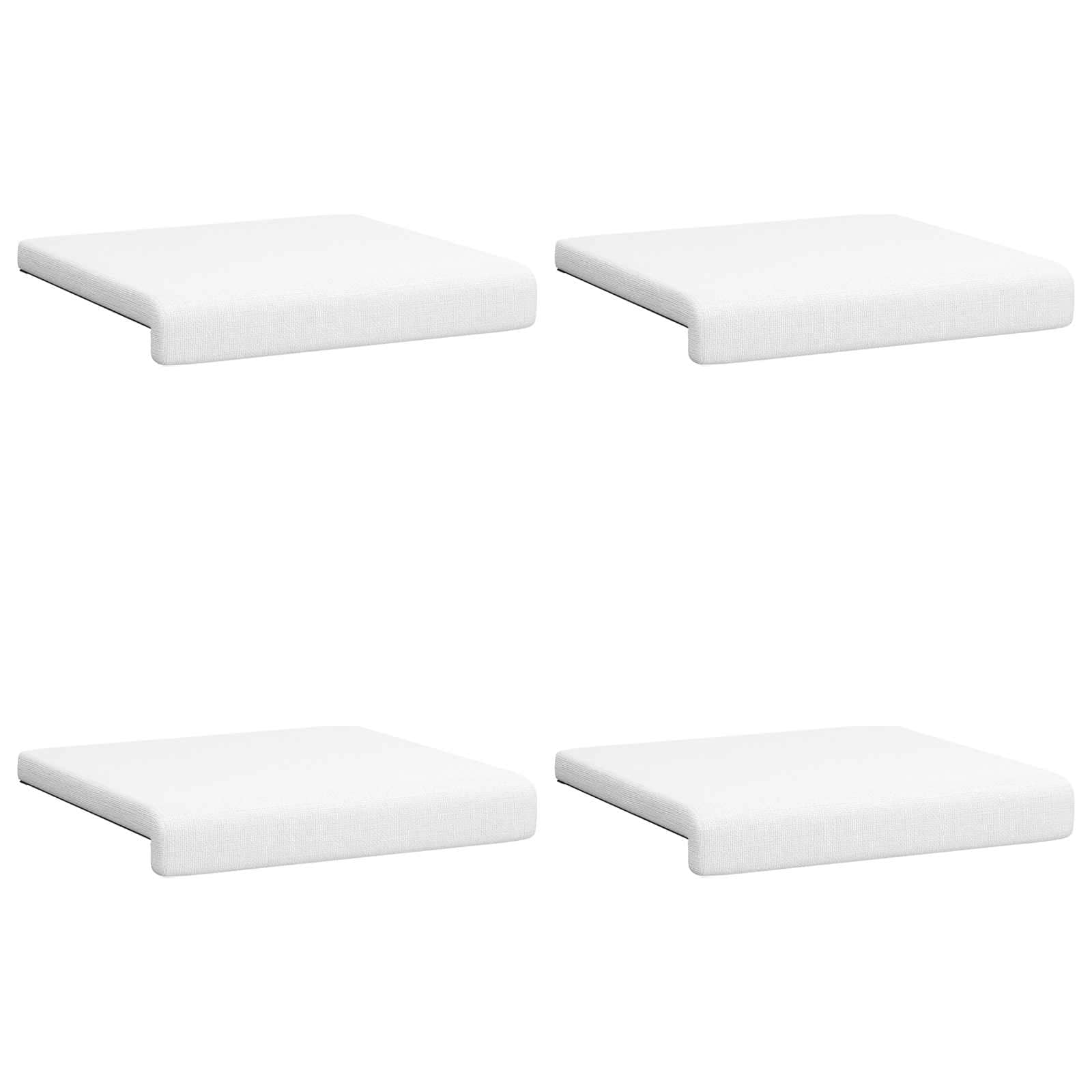 Cuscino per panchina 4 pz Tessuto Bianco Profondità 35 cm
