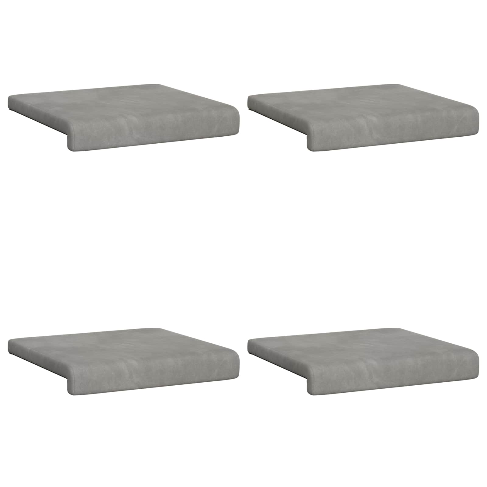 Cuscino per panchina 4 pz Velluto Grigio Chiaro
