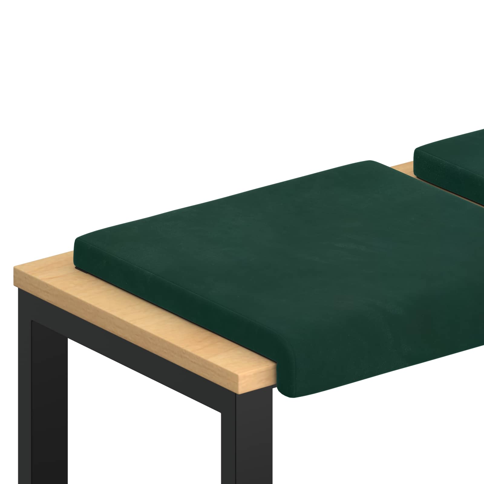 Cuscino per panchina 4 pz Velluto Verde Scuro Profondità 35 cm