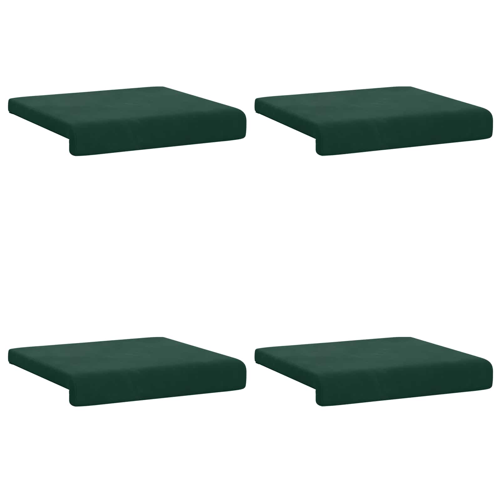 Cuscino per panchina 4 pz Velluto Verde Scuro Profondità 35 cm