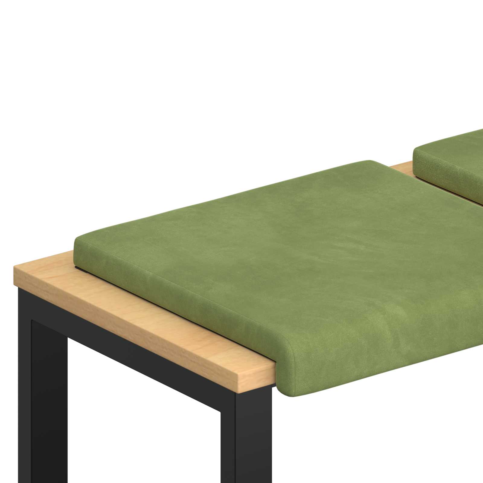 Cuscino per panchina 4 pz Velluto Verde chiaro Profondità 35 cm