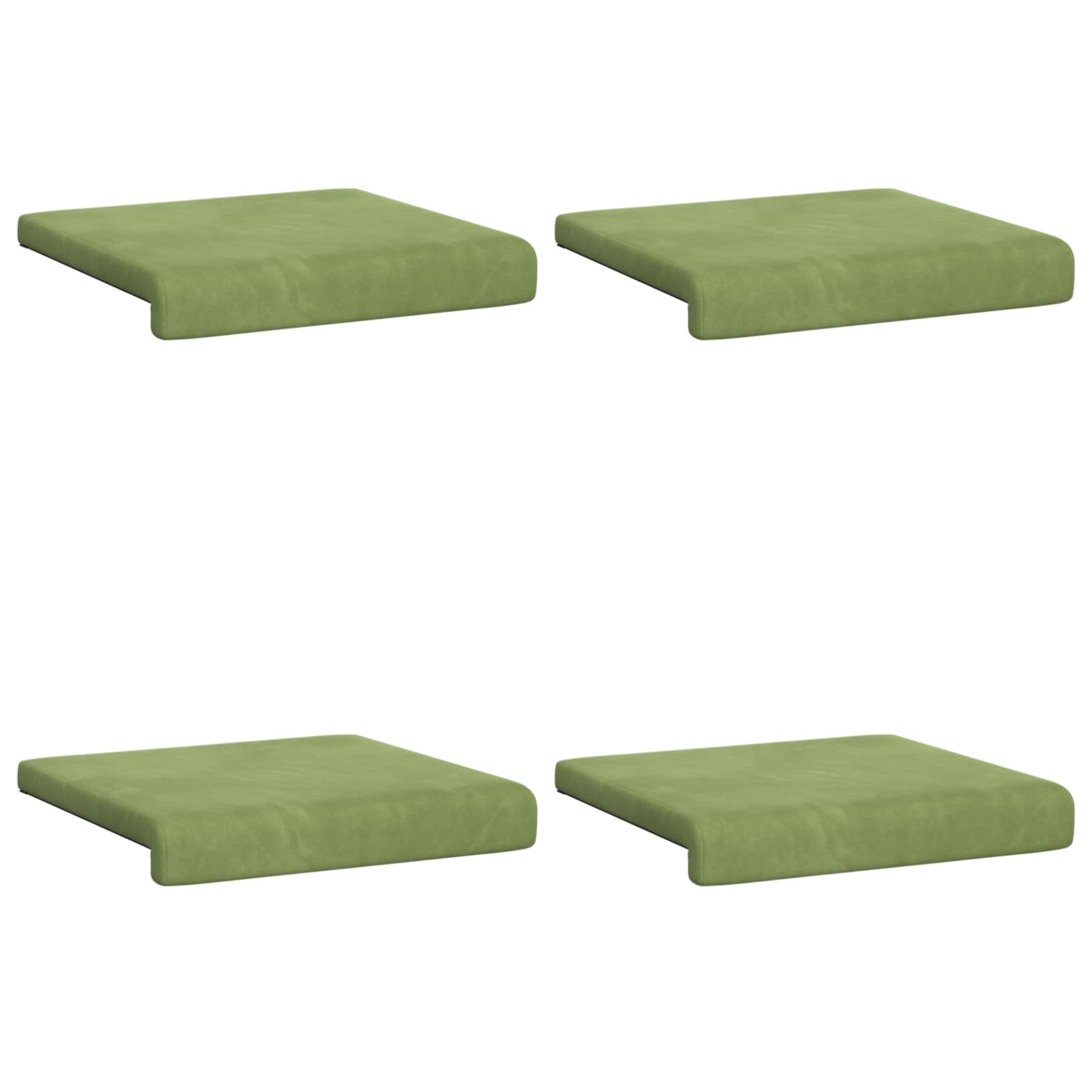 Cuscino per panchina 4 pz Velluto Verde chiaro Profondità 35 cm