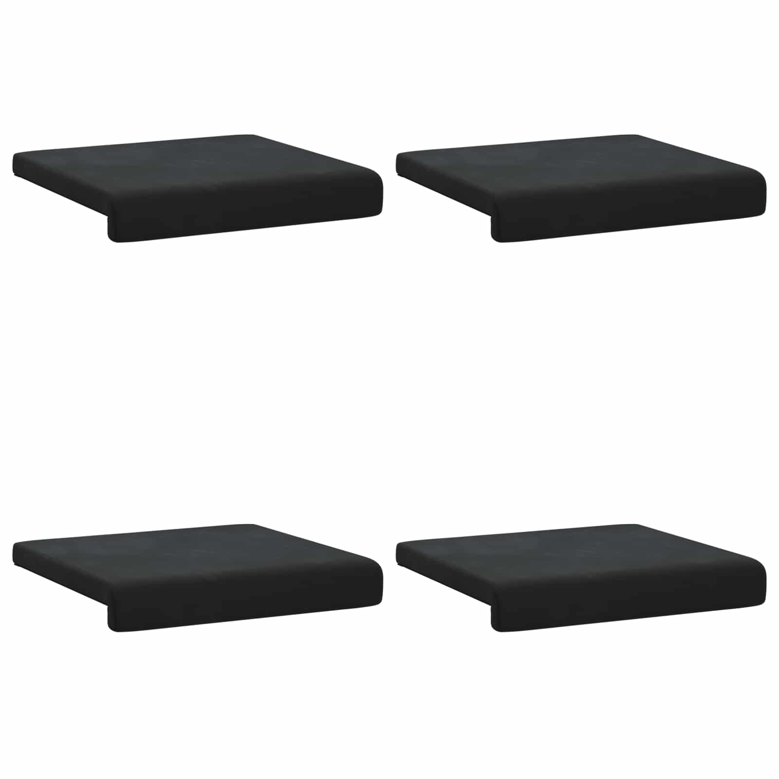 Cuscino per panchina 4 pz Velluto Nero Profondità 35 cm