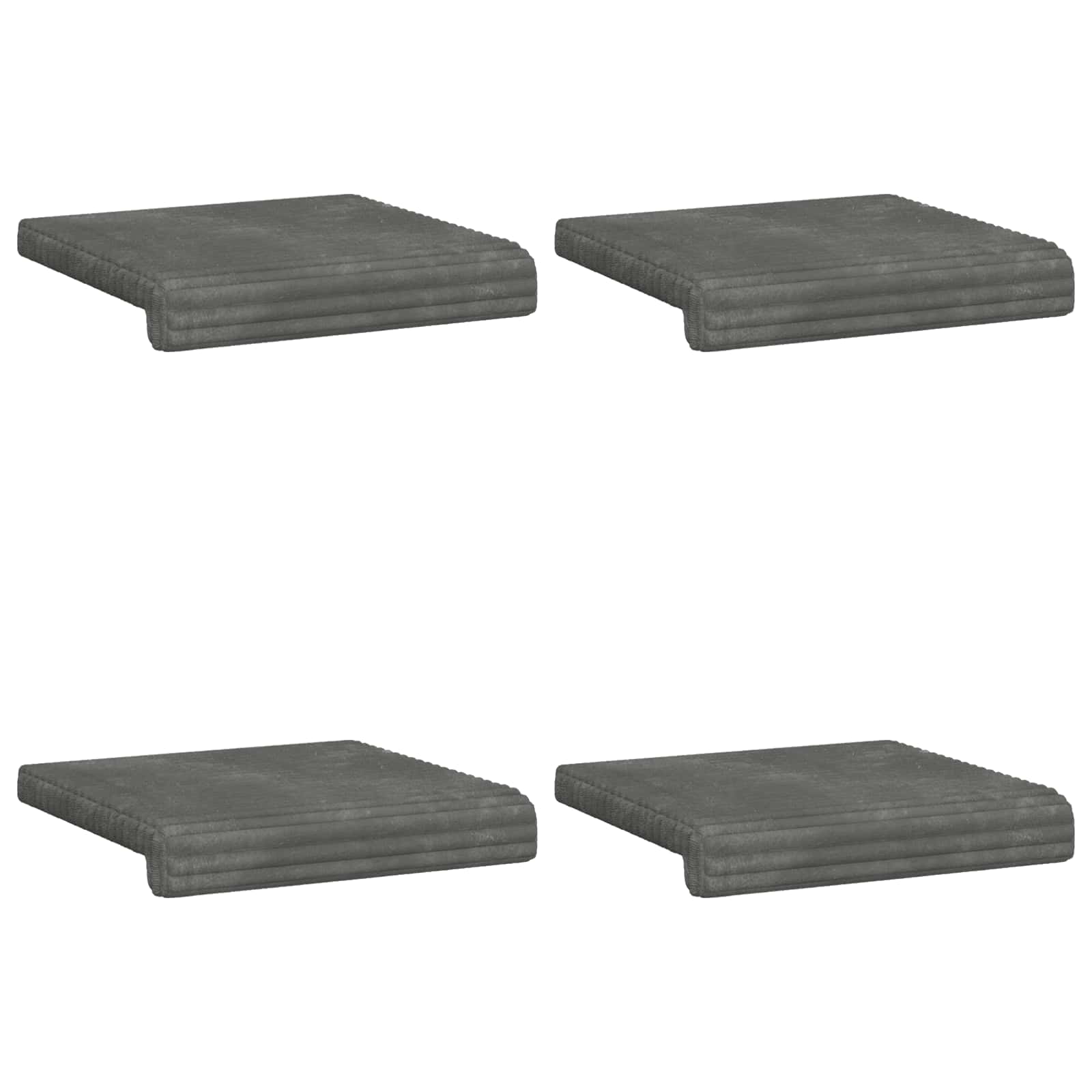Cuscino per panchina 4 pz Corduroy Morbido Grigio Chiaro