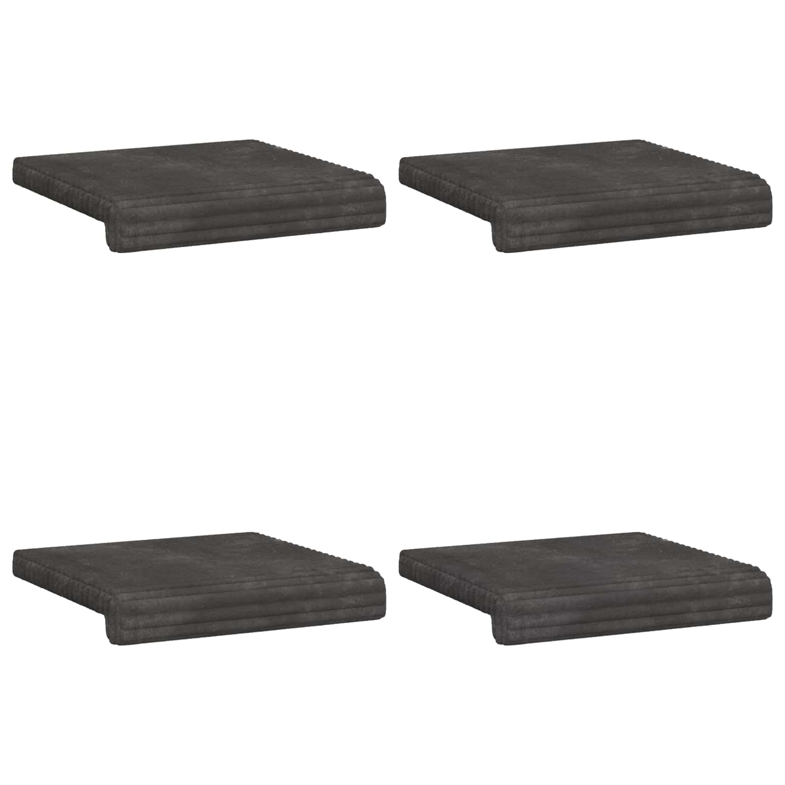 Cuscino per panchina 4 pz Corduroy Morbido Grigio Scuro