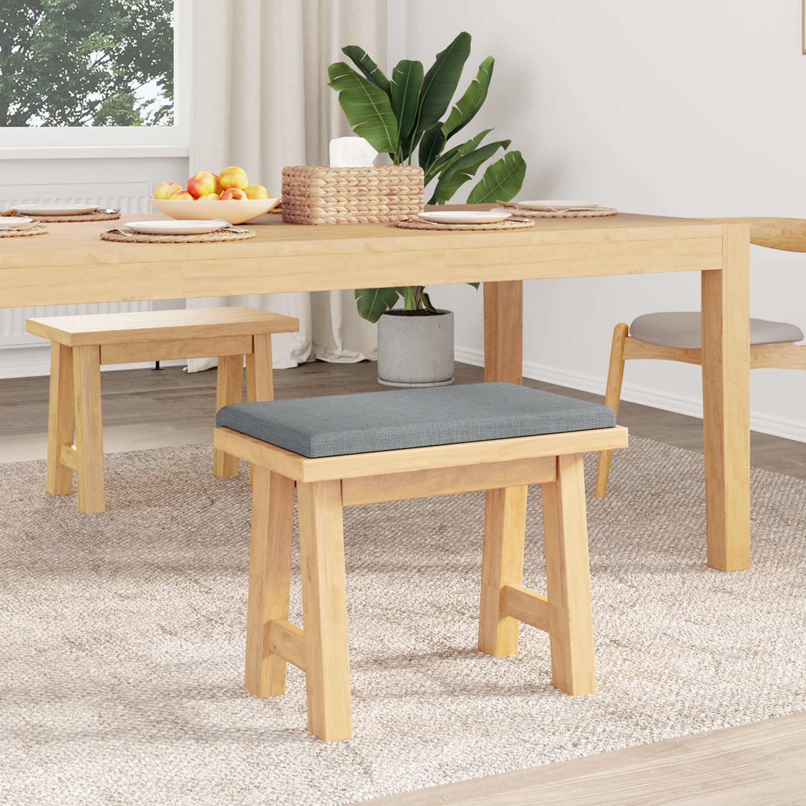 Cuscino per panchina Tessuto Grigio Chiaro Profondità 35 cm