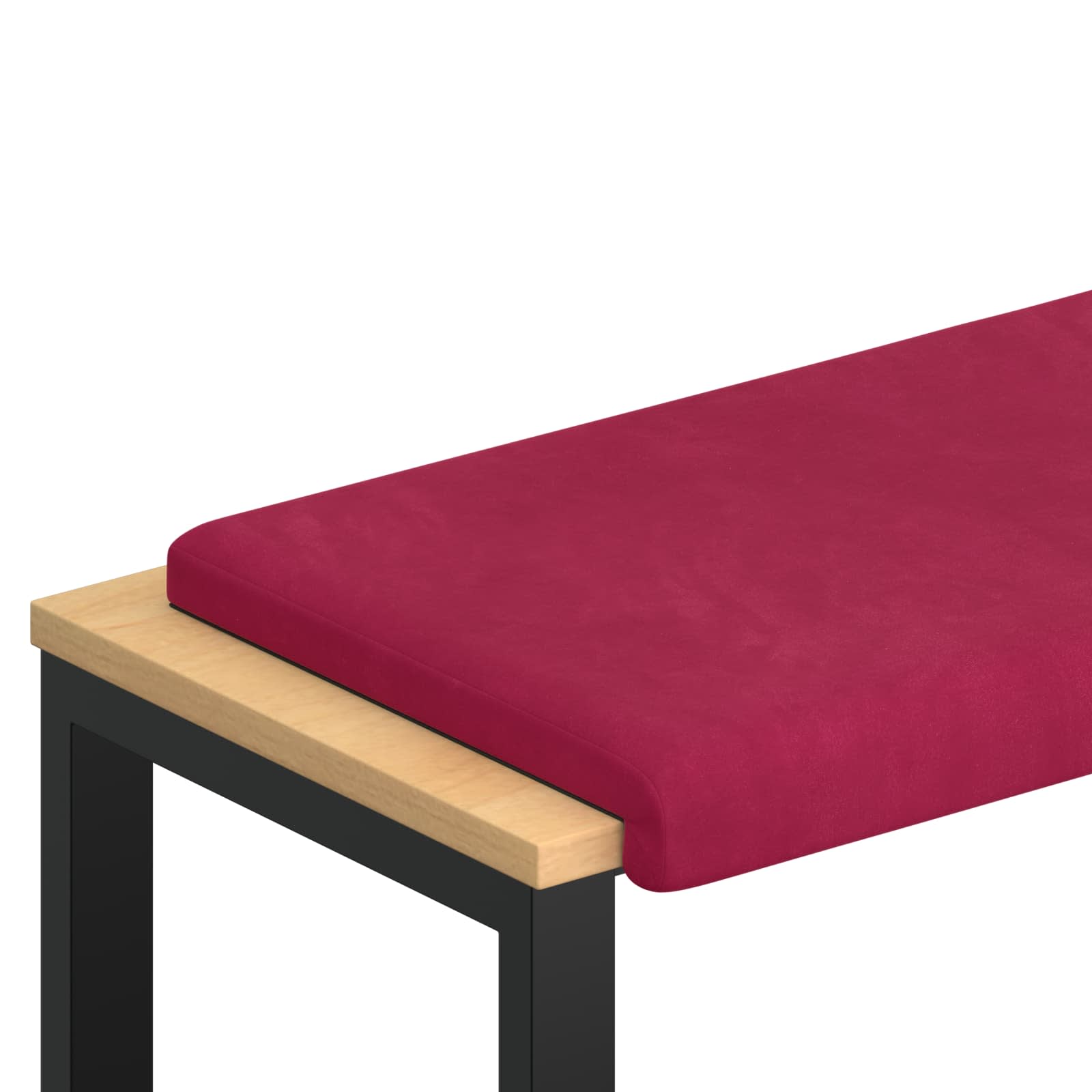 Cuscino per panchina Velluto Rosso Vino Profondità 35 cm