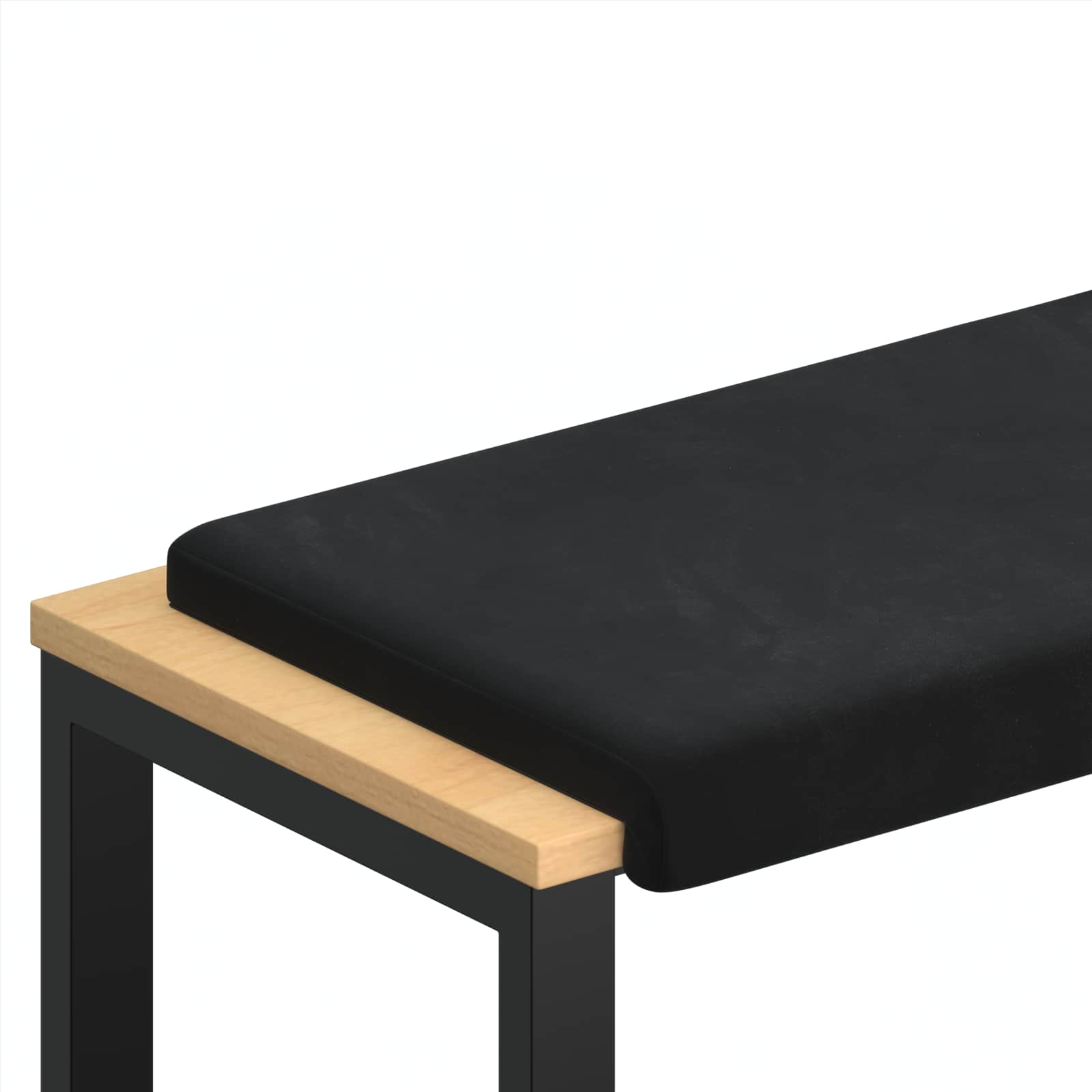 Cuscino per panchina Velluto Nero Profondità 35 cm