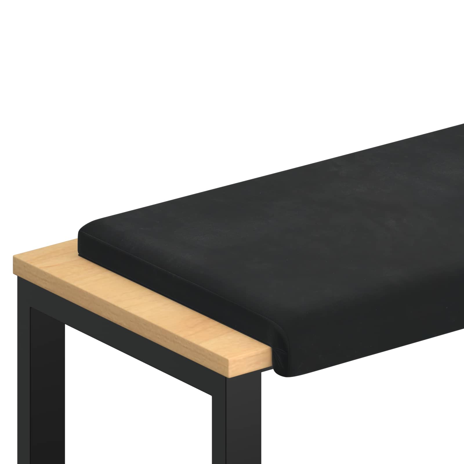 Cuscino per panchina Velluto Nero Profondità 35 cm