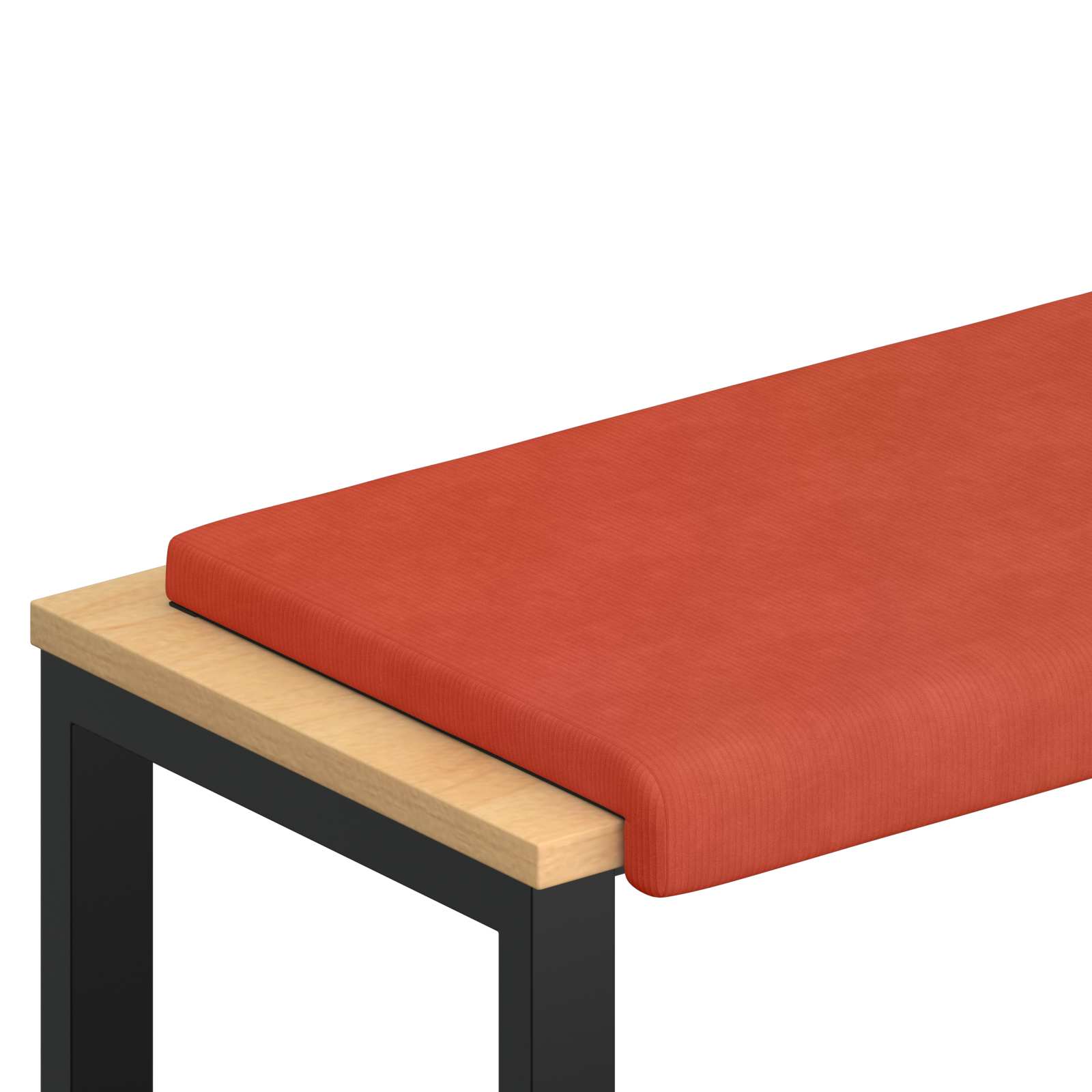 Cuscino per panchina corduroy Rosso Arancio Profondità 35 cm