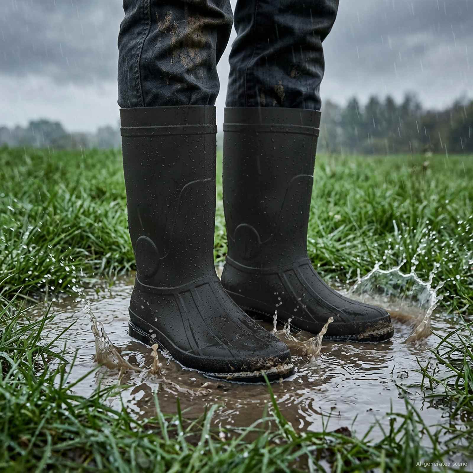 Stivali da pioggia PVC Taglia 44 Nero