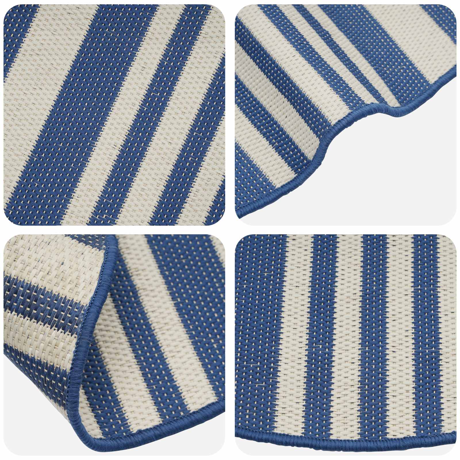 Tappeto per interni ed esterni OLITE Naturale e blu navy