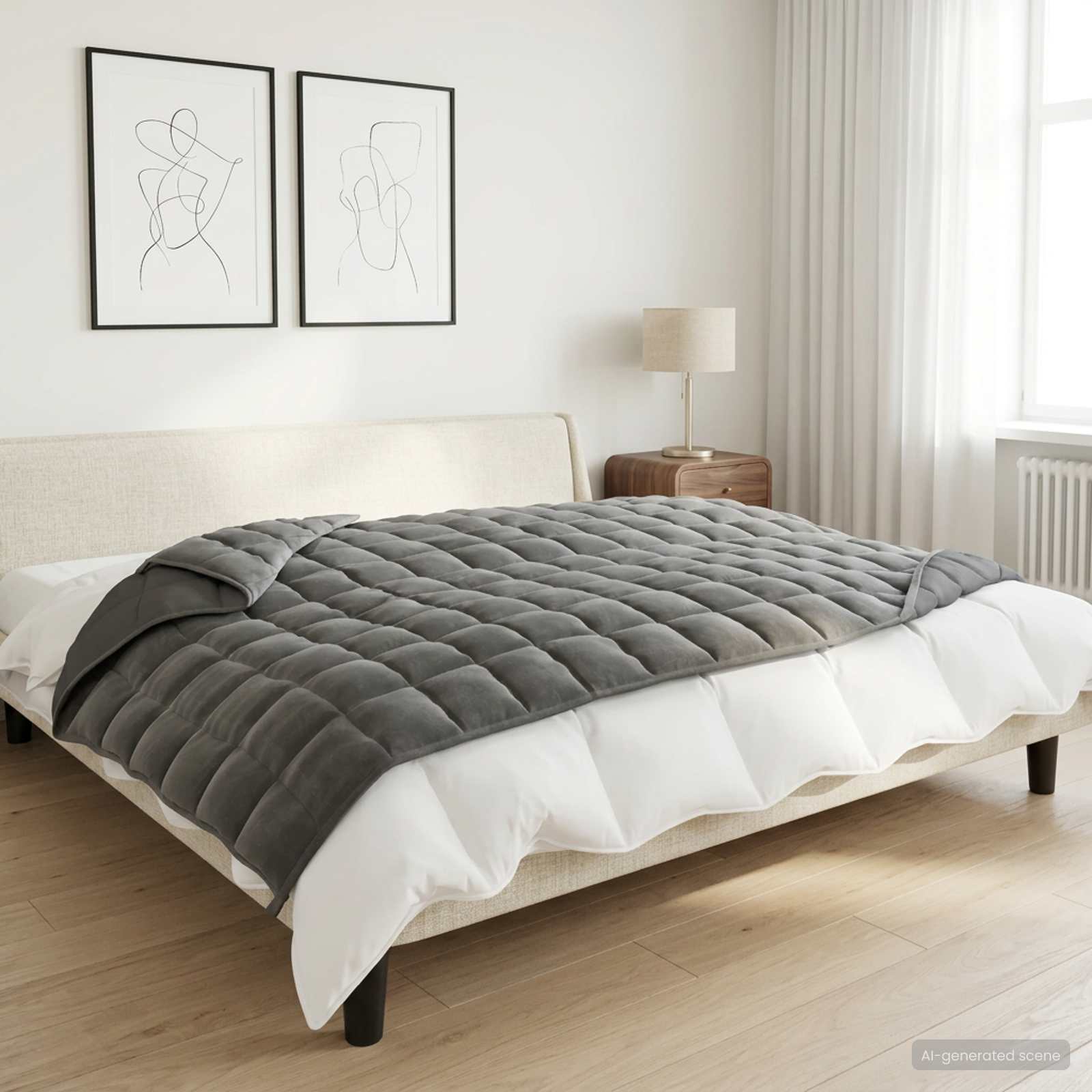 Coperta Ponderata Antracite 150 x 200 cm 7 kg 100% Cotone 205T