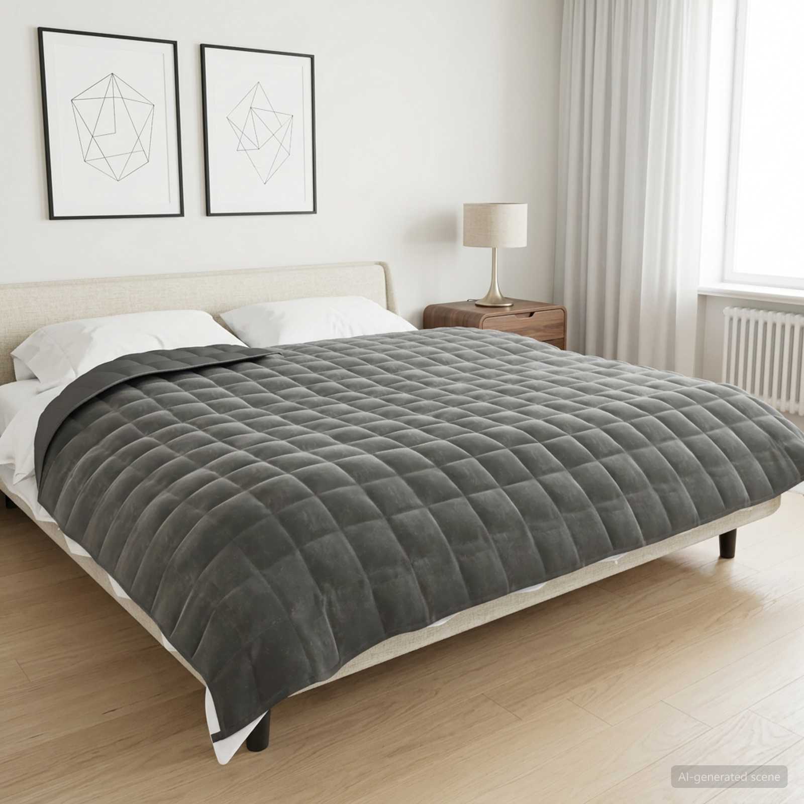 Coperta Ponderata Antracite 200 x 225 cm 13 kg 100% Cotone 205T