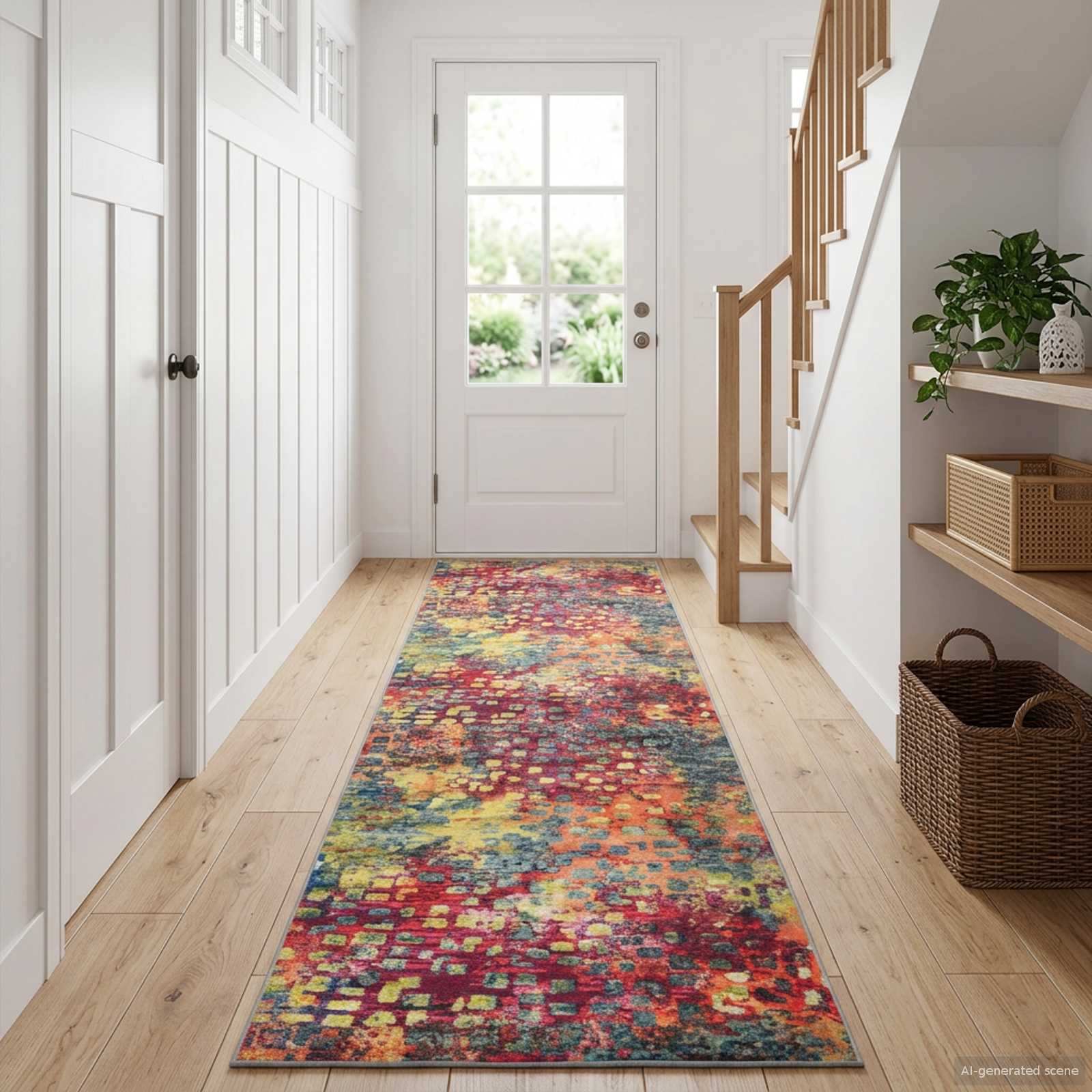 Tappeto Antiscivolo LESAKA colorato 100 x 400 cm Velluto diamante