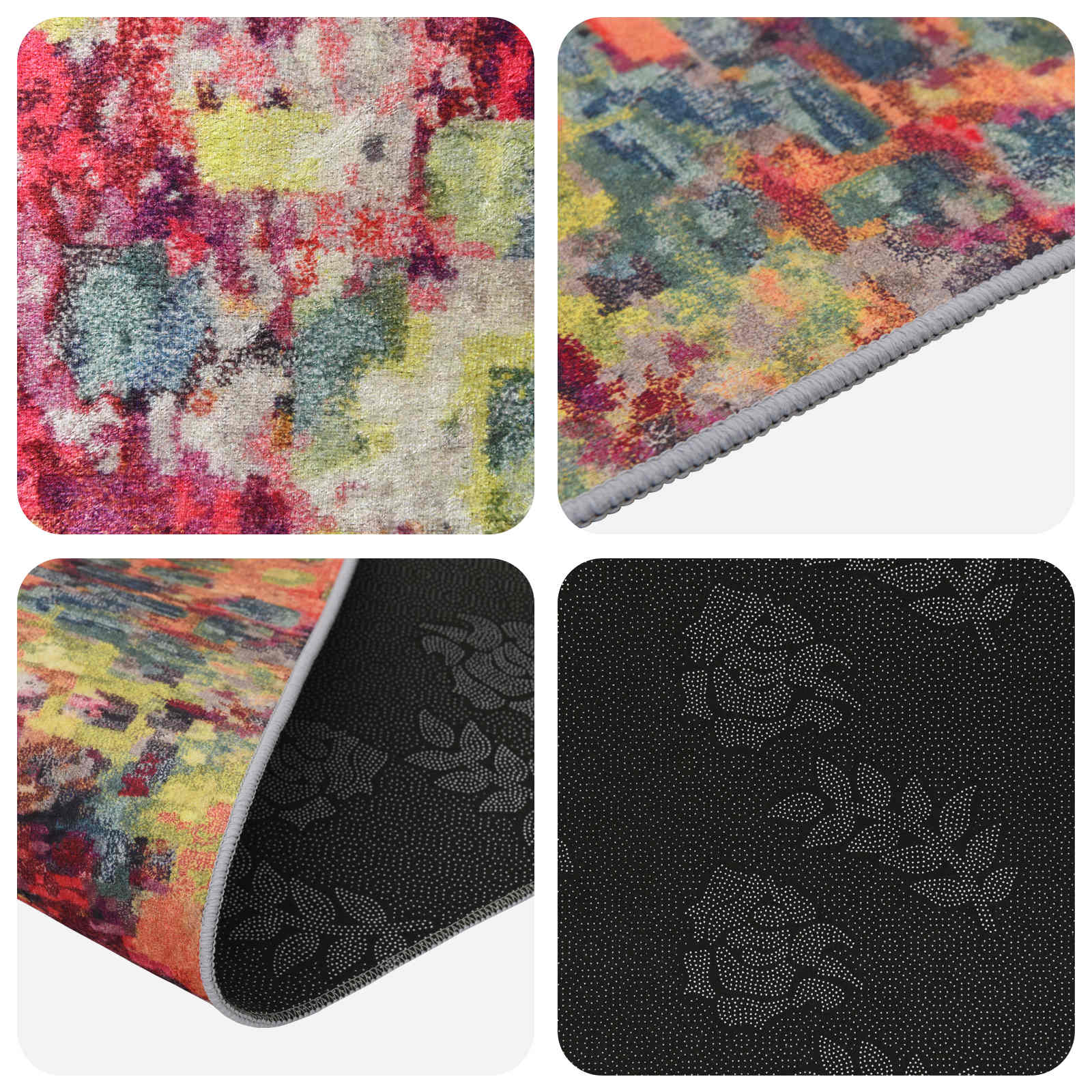 Tappeto Antiscivolo LESAKA colorato 100 x 400 cm Velluto diamante