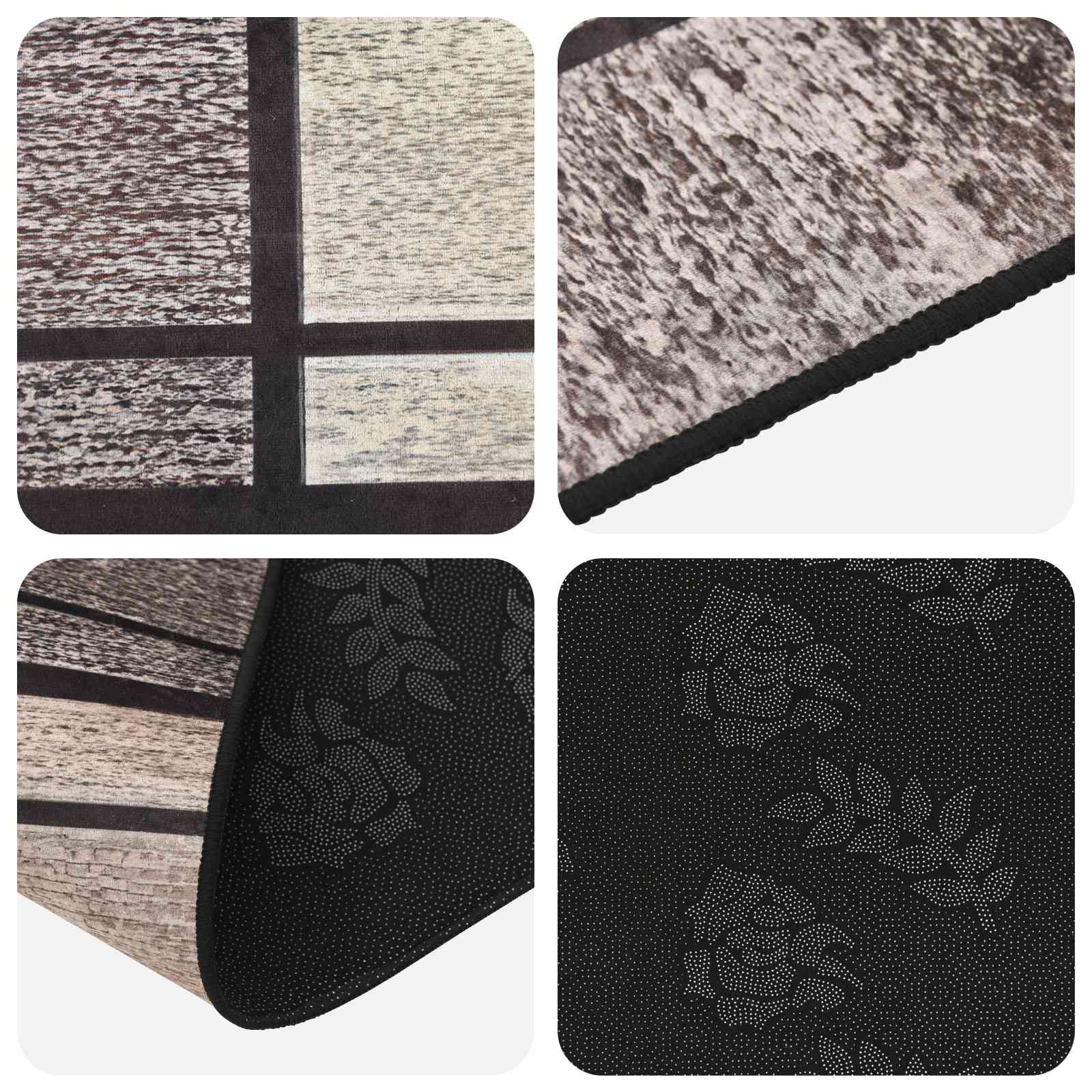 Tappeto Antiscivolo LESAKA Marrone 80 x 250 cm Velluto diamante