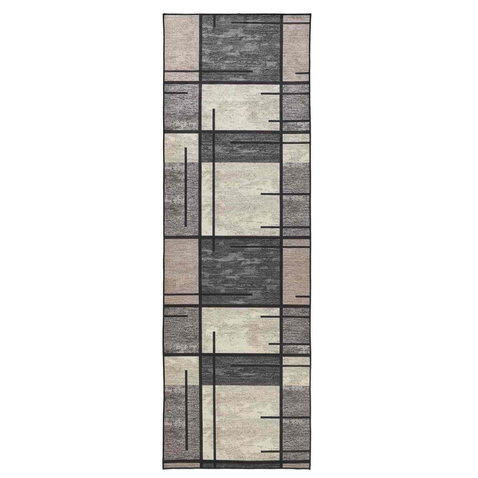 Tappeto Antiscivolo LESAKA Marrone 100 x 300 cm Velluto diamante
