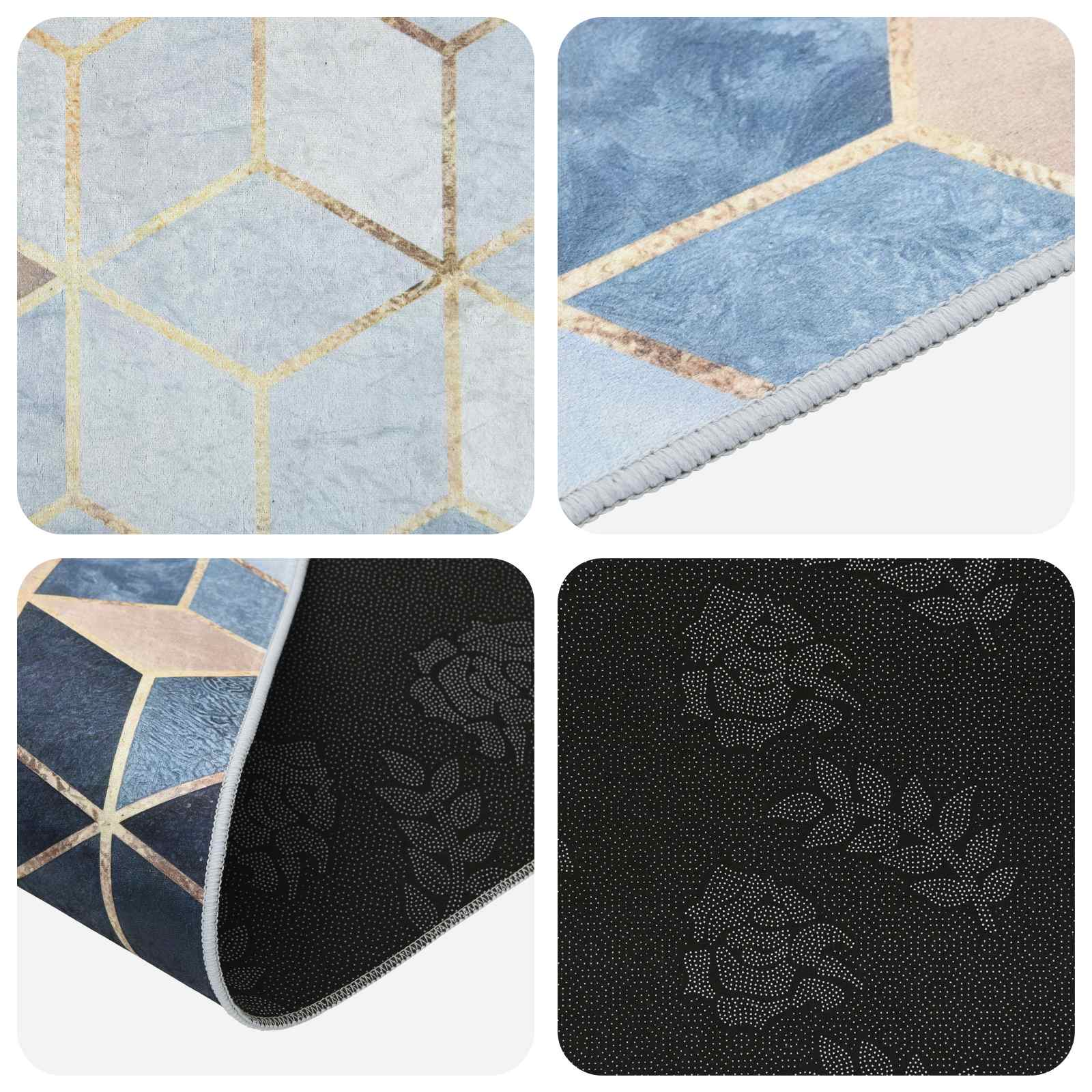 Tappeto Antiscivolo LESAKA Argento 50 x 100 cm Velluto diamante