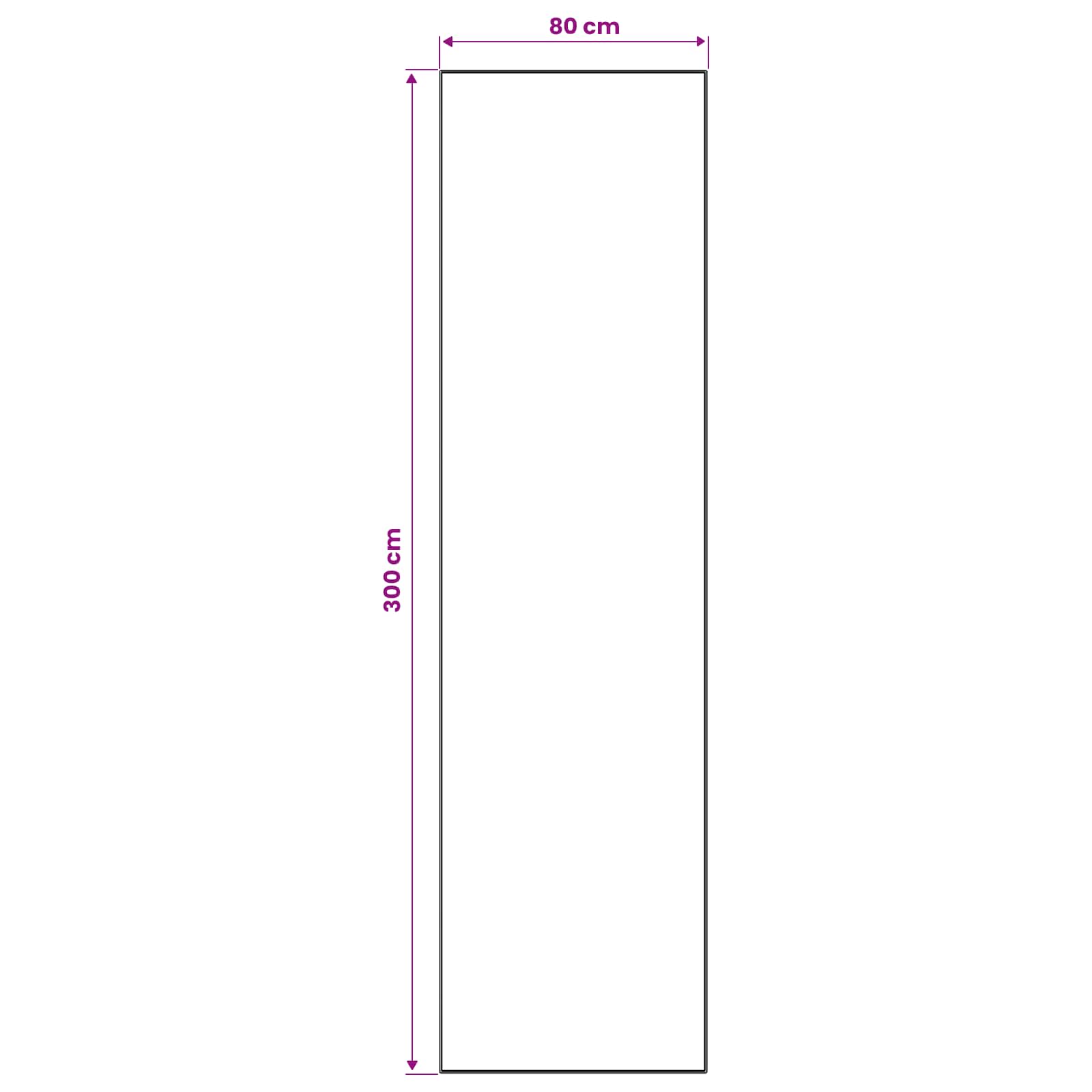 Tappeto Antiscivolo LESAKA Nero e bianco 80 x 300 cm