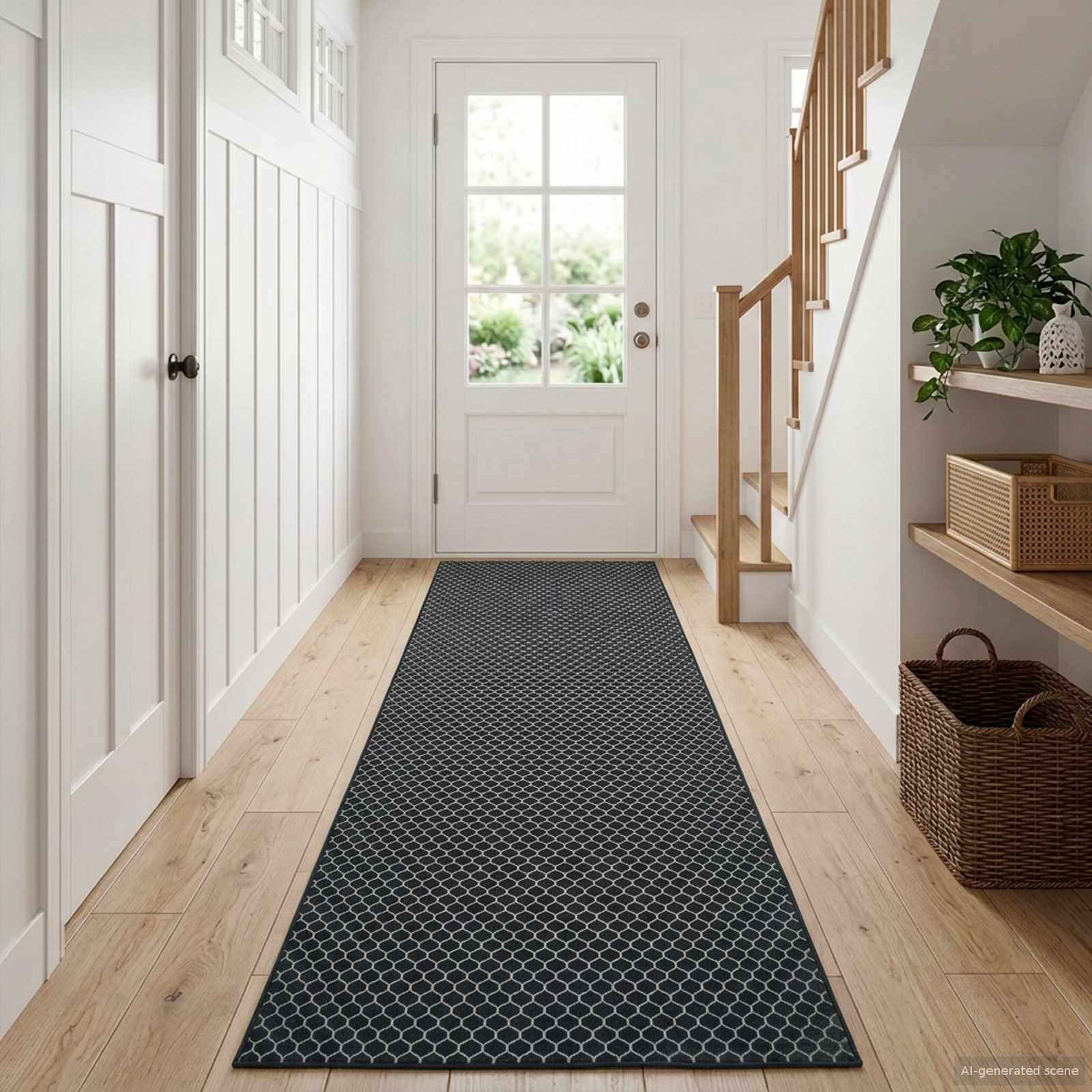 Tappeto Antiscivolo ORIZ 1150 gsm Motivo in rete nera