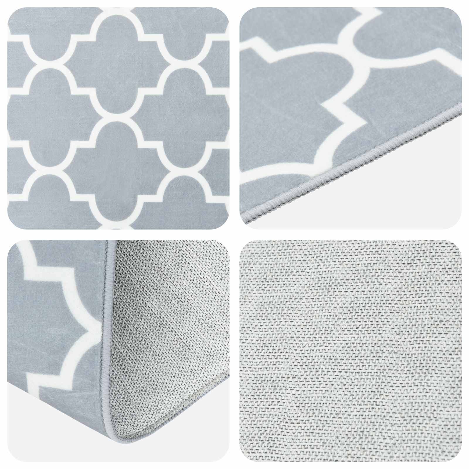 Tappeto Antiscivolo ORIZ 1150 gsm Grigio e Bianco