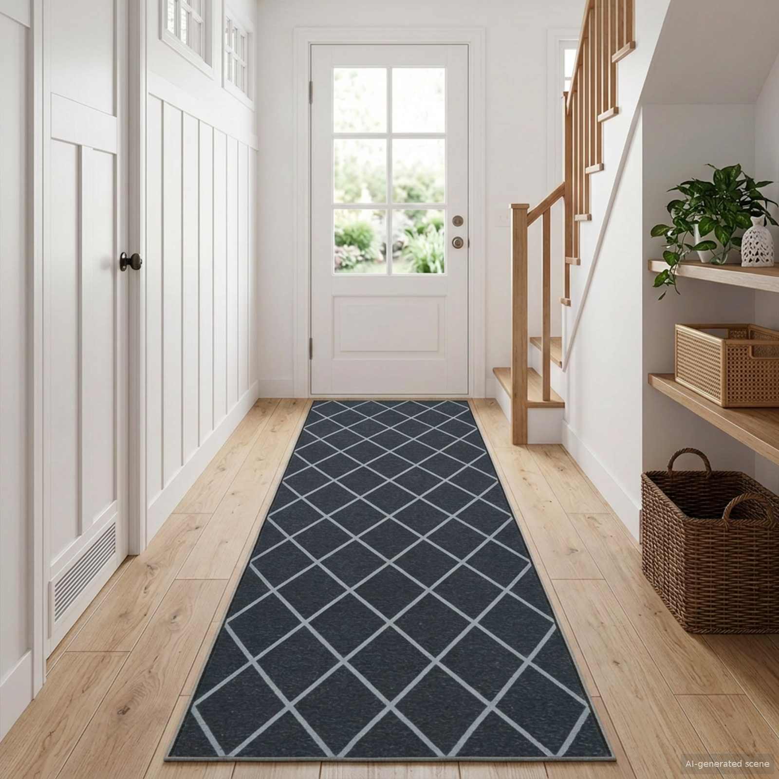 Tappeto Antiscivolo ORIZ 1150 gsm Motivo in rete nera