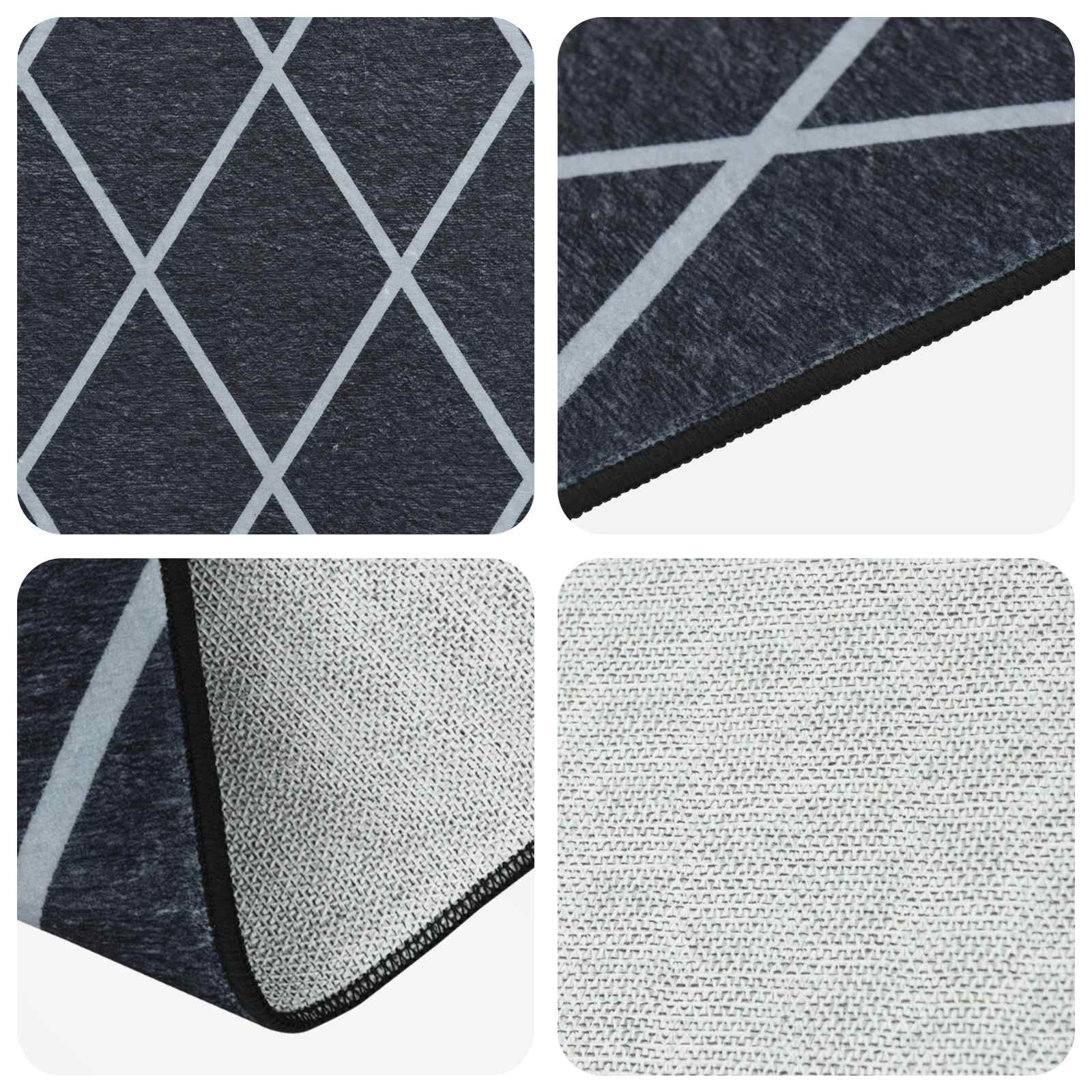 Tappeto Antiscivolo ORIZ 1150 gsm Motivo in rete nera