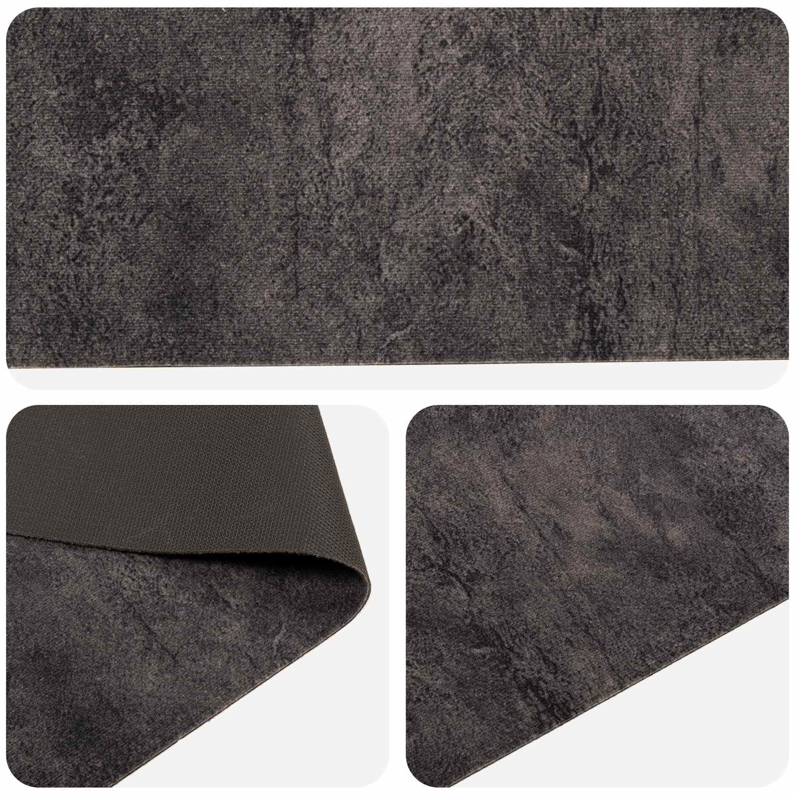 Tappeto da Cucina cemento nero 150 x 45 cm 100% Poliammide
