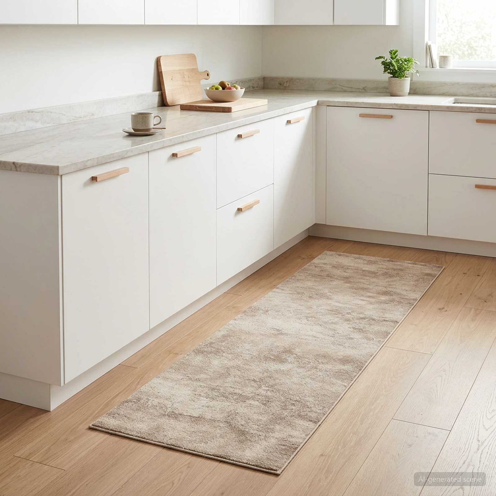 Tappeto da Cucina Cemento beige 150 x 45 cm 100% Poliammide