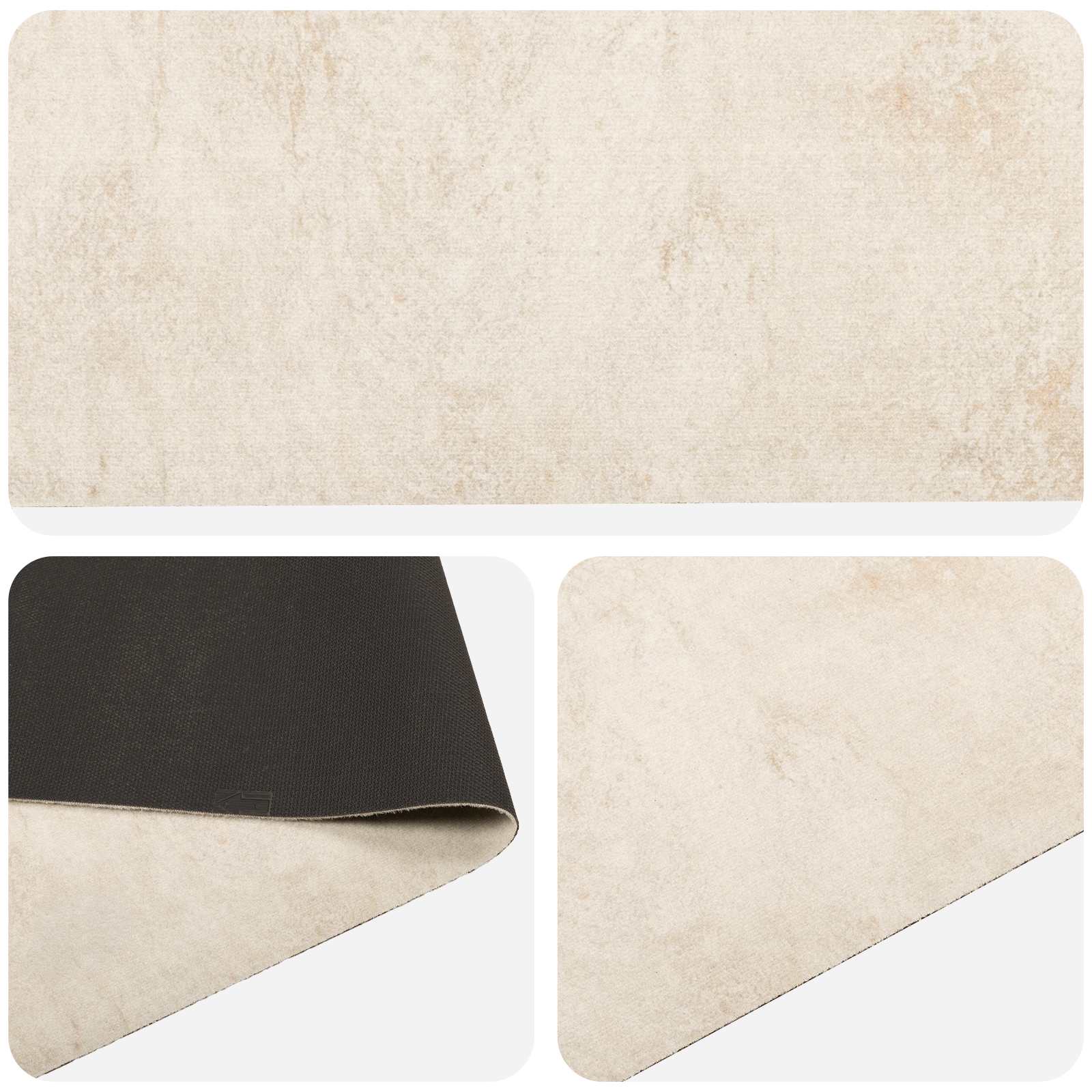 Tappeto da Cucina cemento crema 180 x 60 cm 100% Poliammide