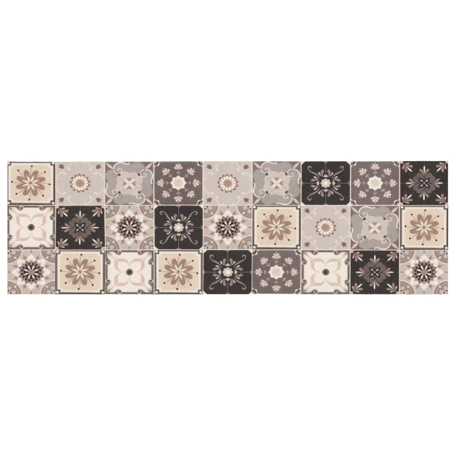 Tappeto da Cucina Mosaico grigio e beige 300 x 60 cm