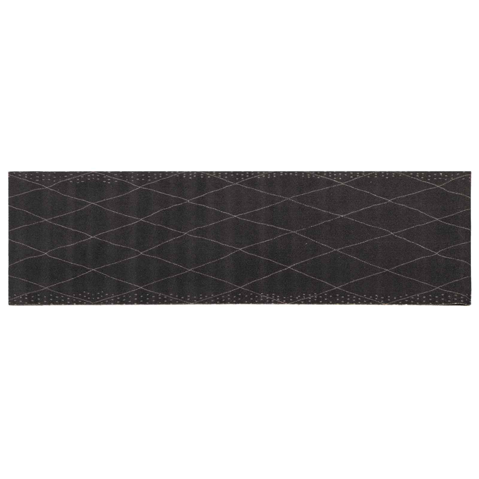 Tappeto da Cucina antracite a quadretti 300 x 60 cm