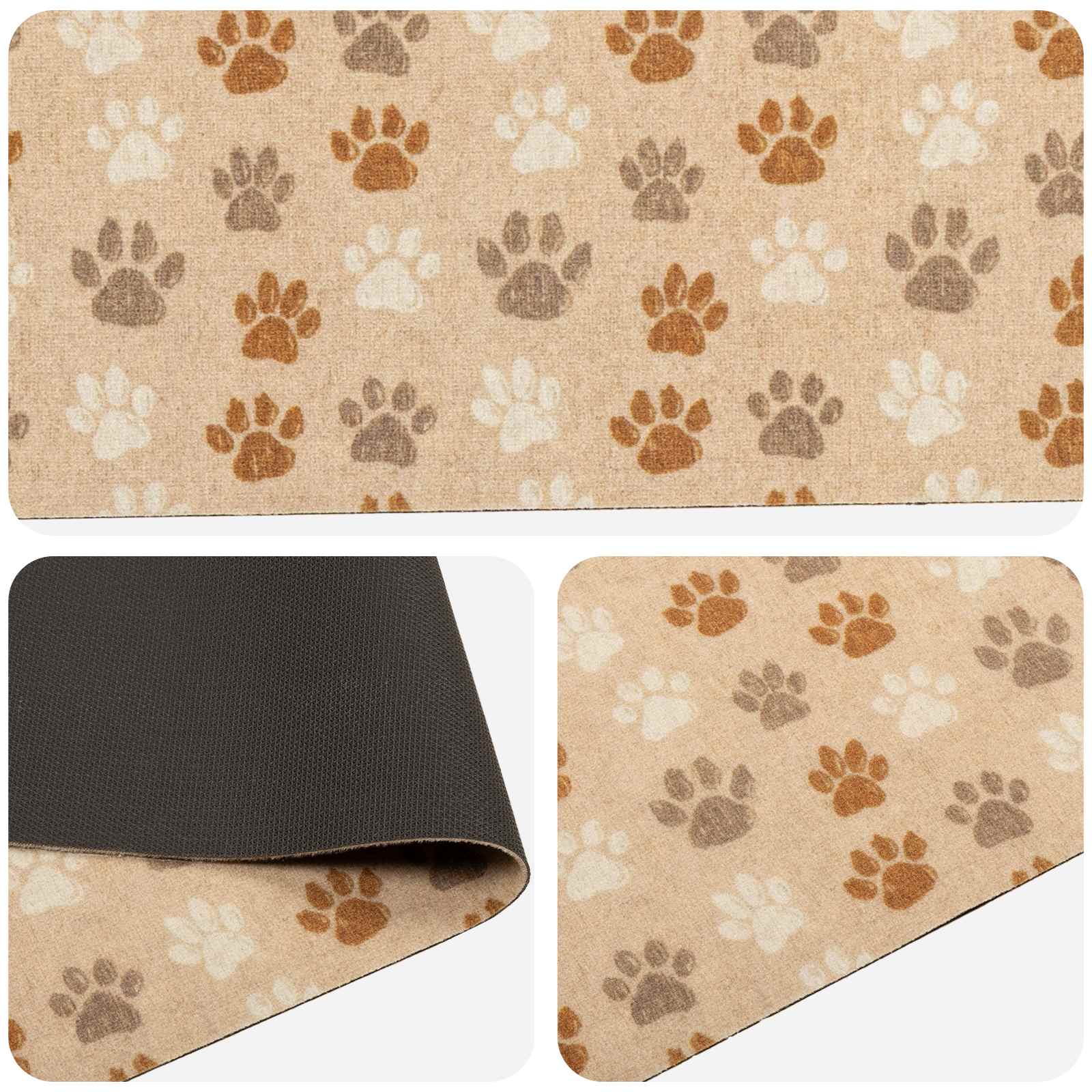 Tappeto da Cucina Zampe beige 150 x 45 cm 100% Poliammide