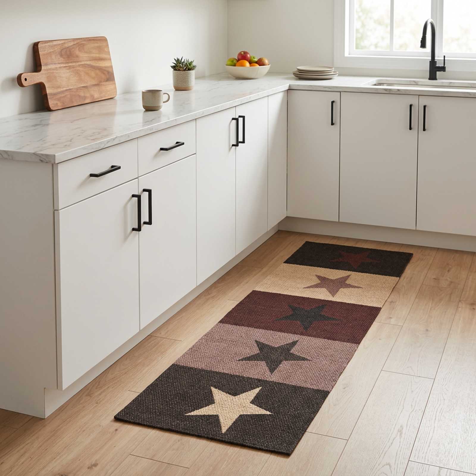 Tappeto da Cucina stelle rosse 180 x 60 cm 100% Poliammide