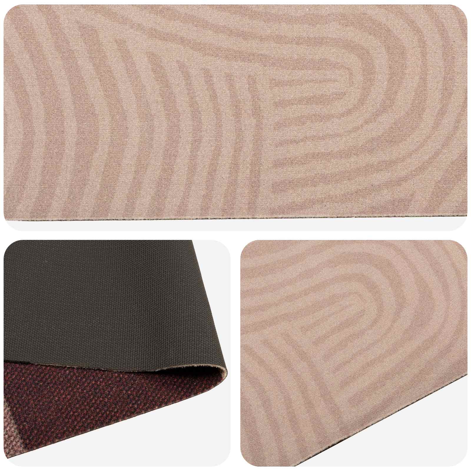 Tappeto da Cucina taupe scandinavo 180 x 60 cm 100% Poliammide