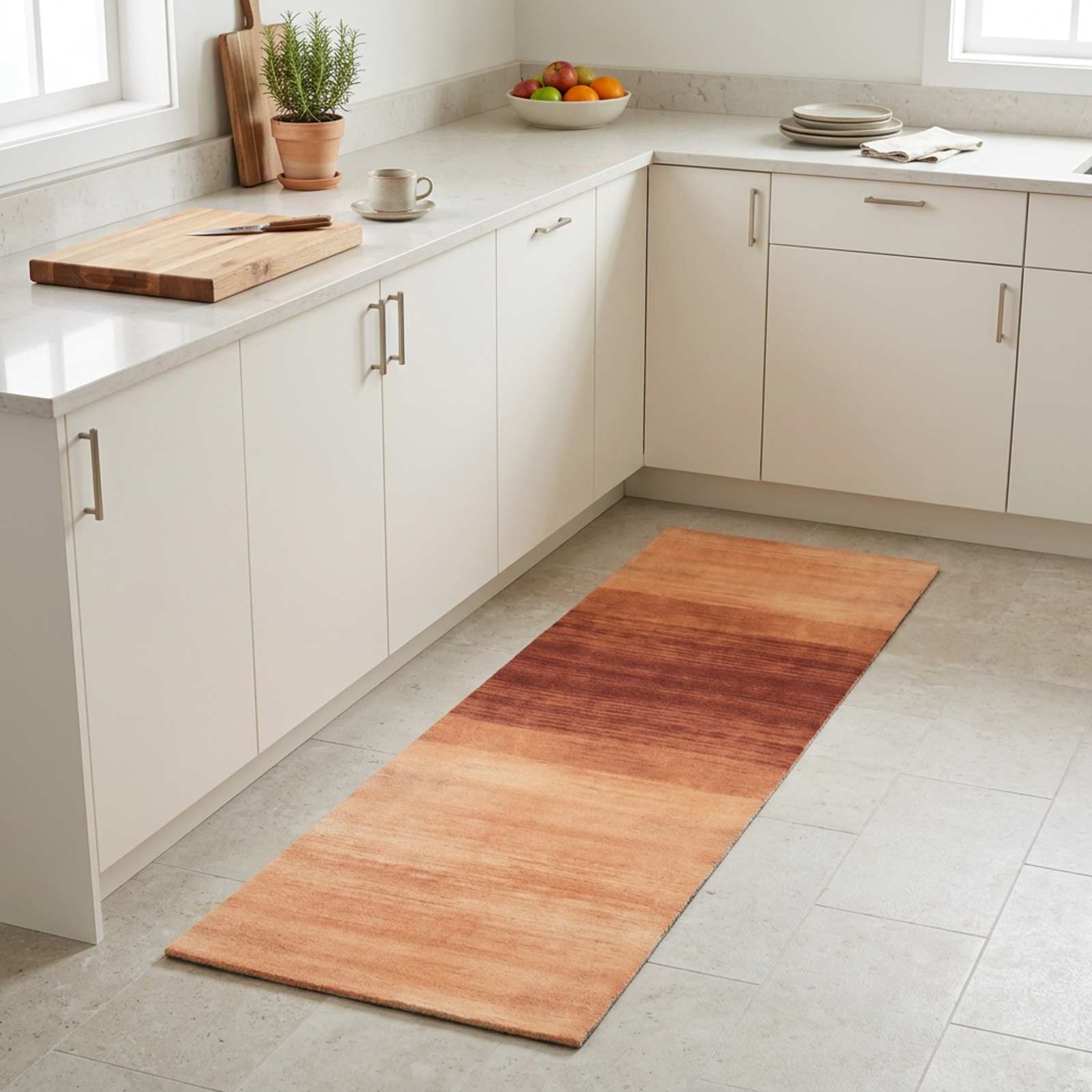 Tappeto da Cucina tonalità arancione 180 x 60 cm