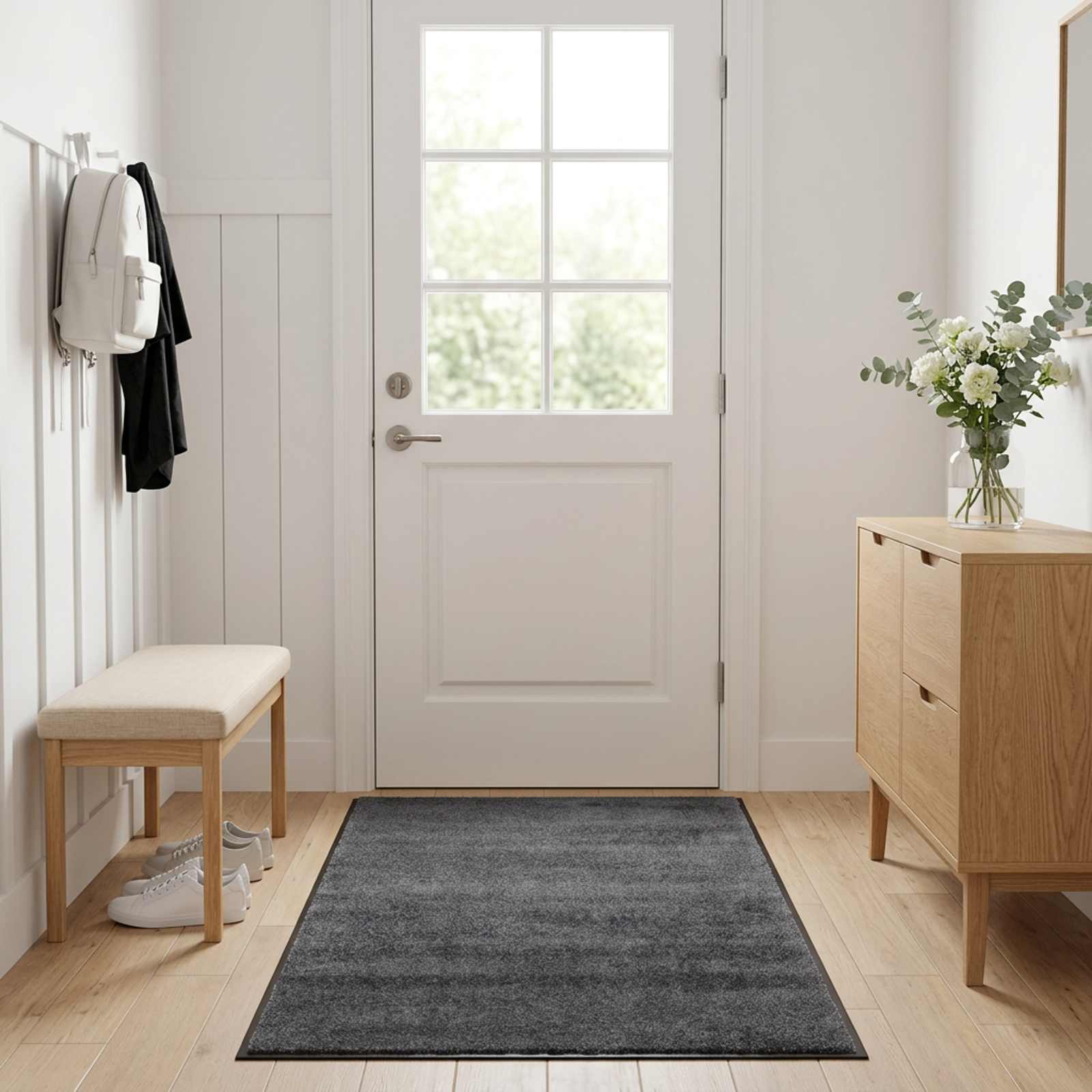 Tappetino Grigio Chiaro 90 x 60 cm 100% Poliammide
