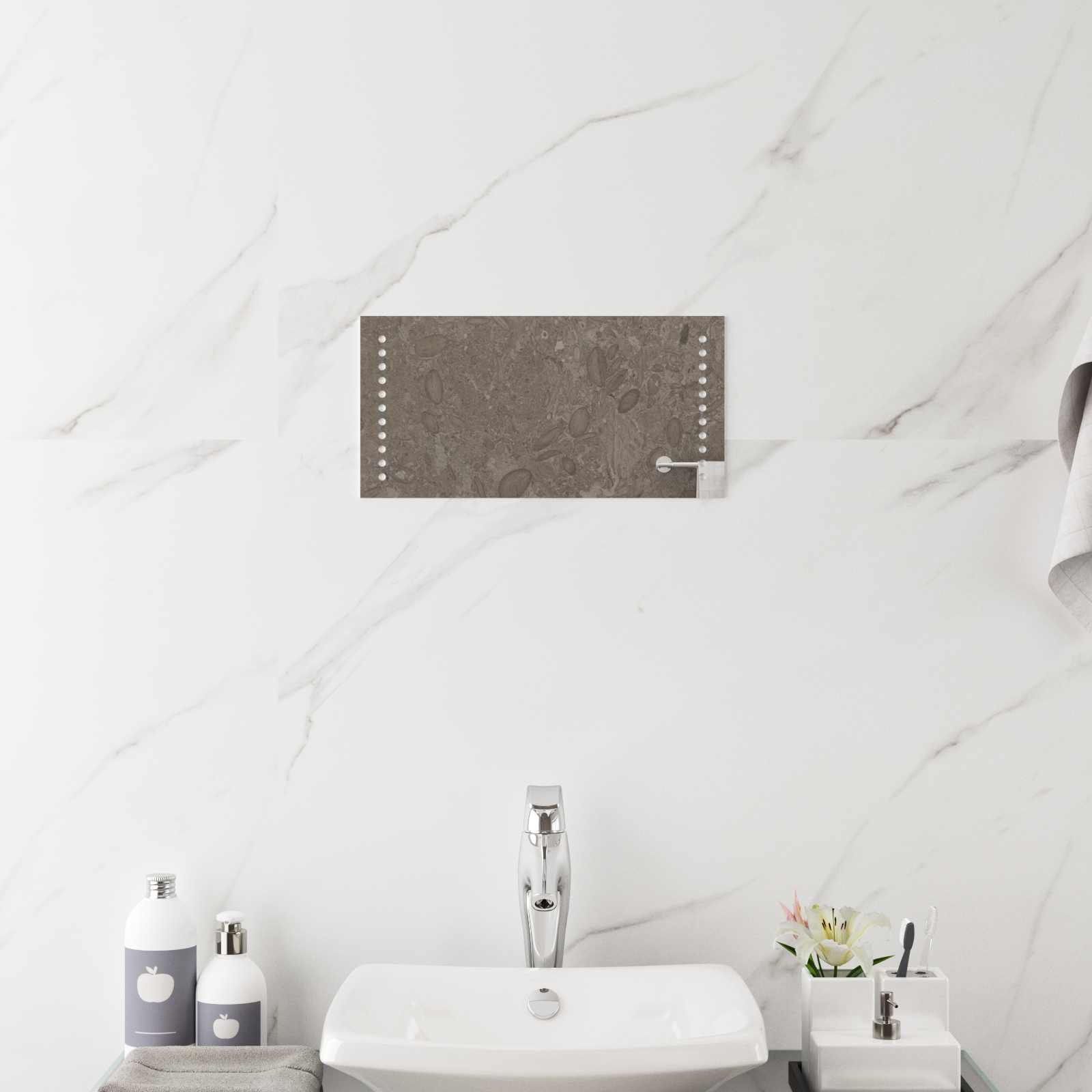 Specchio da bagno LED Trasparente 40 x 20 cm vetro temperato