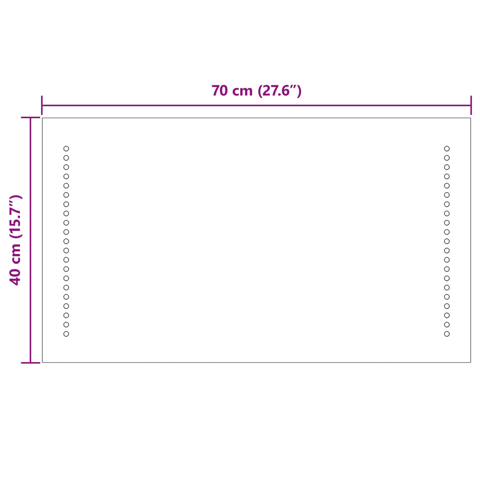 Specchio da bagno LED Trasparente 70 x 40 cm vetro temperato