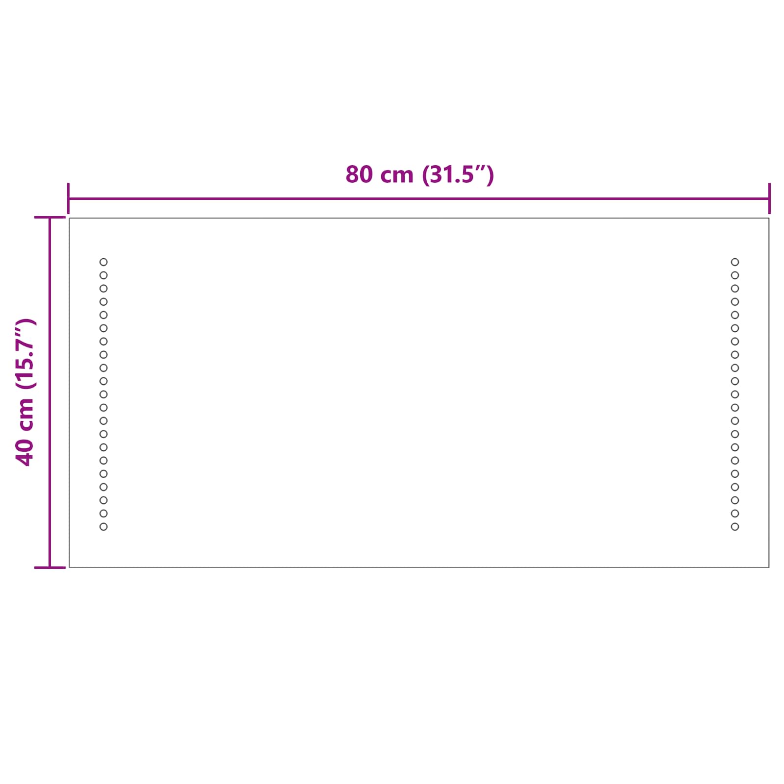 Specchio da bagno LED Trasparente 80 x 40 cm vetro temperato