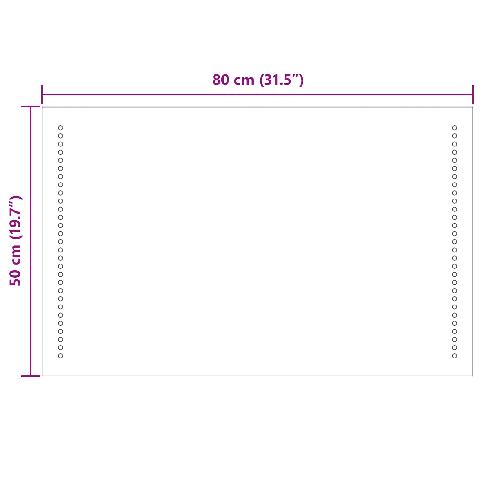 Specchio da bagno LED Trasparente 80 x 50 cm vetro temperato