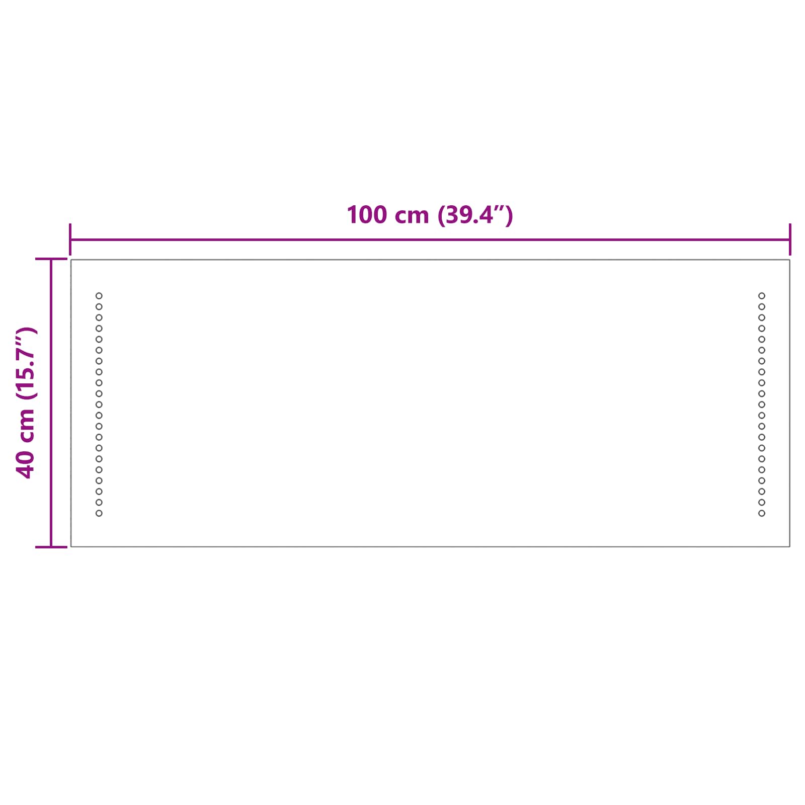 Specchio da bagno LED Trasparente 100 x 40 cm vetro temperato