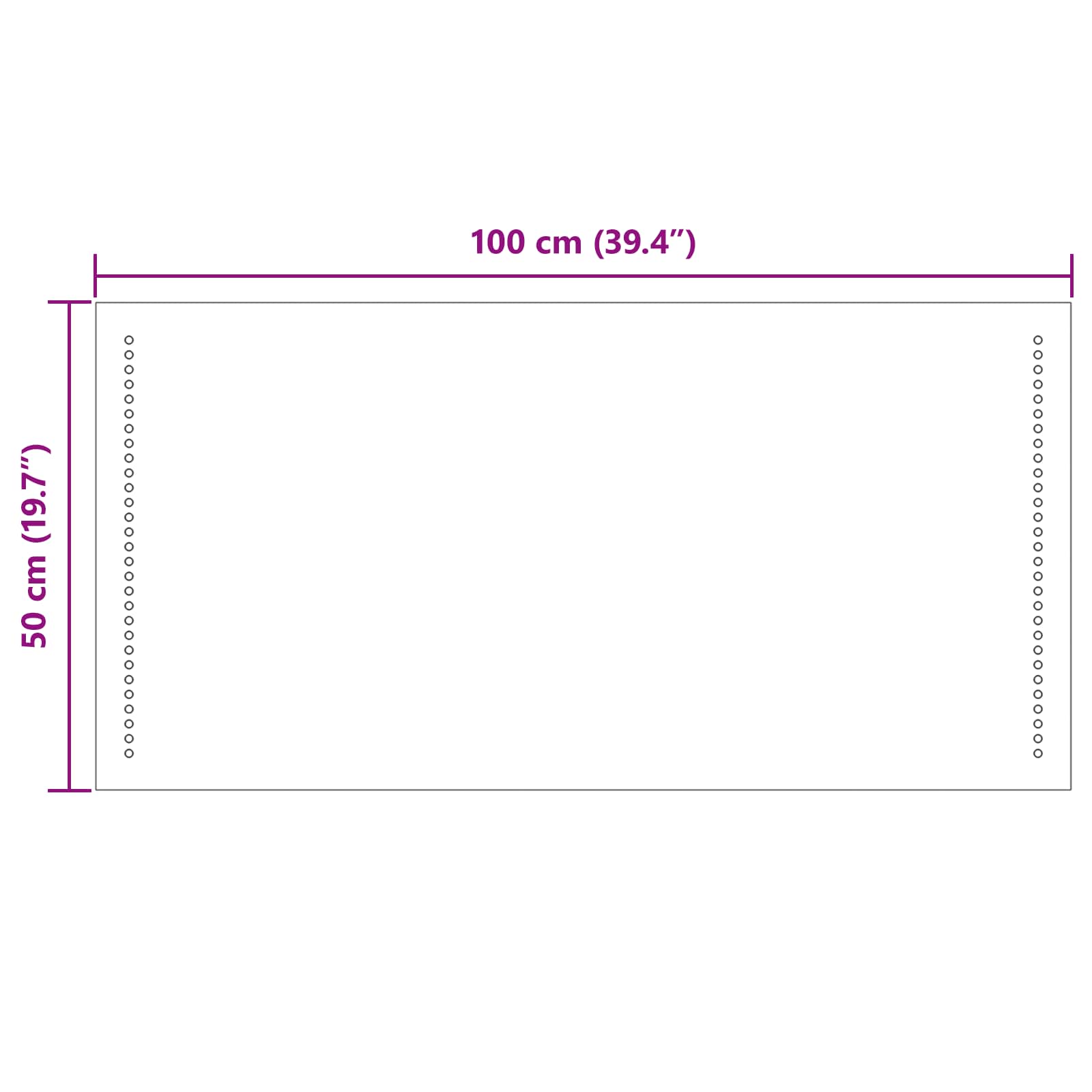 Specchio da bagno LED Trasparente 100 x 50 cm vetro temperato