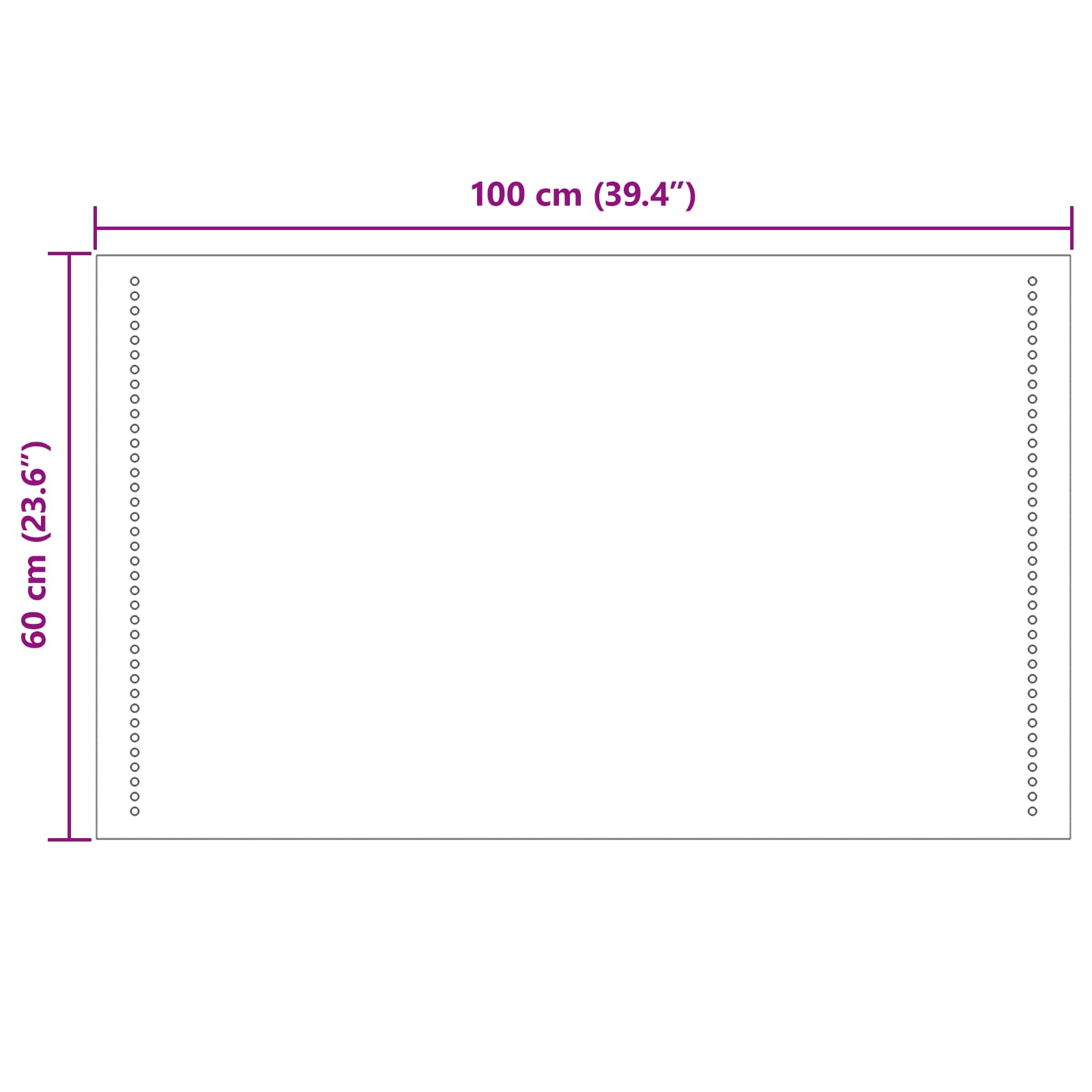 Specchio da bagno LED Trasparente 100 x 60 cm vetro temperato