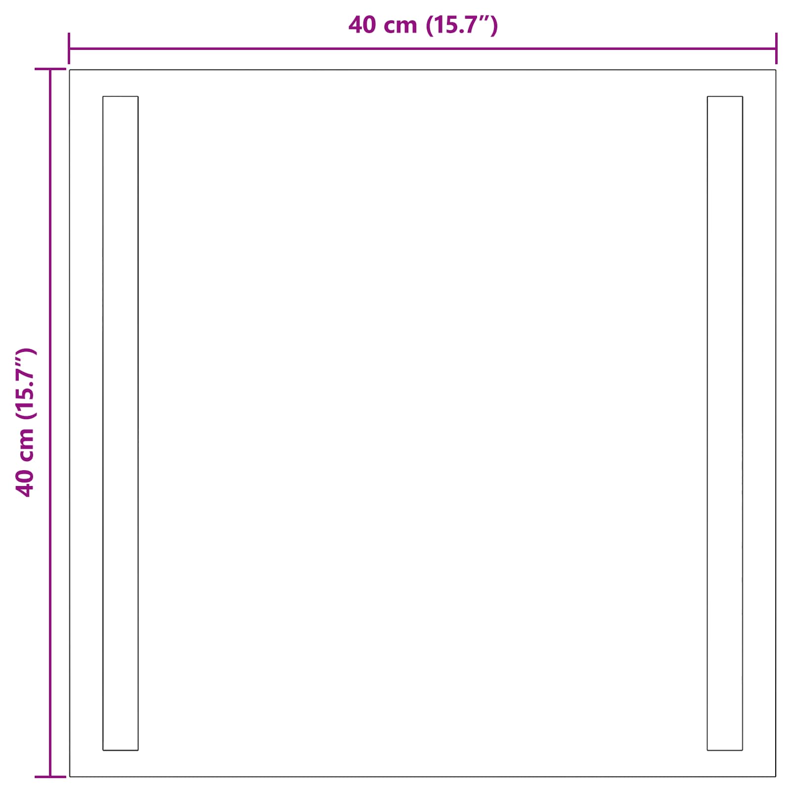Specchio da bagno LED Trasparente 40 x 40 cm vetro temperato