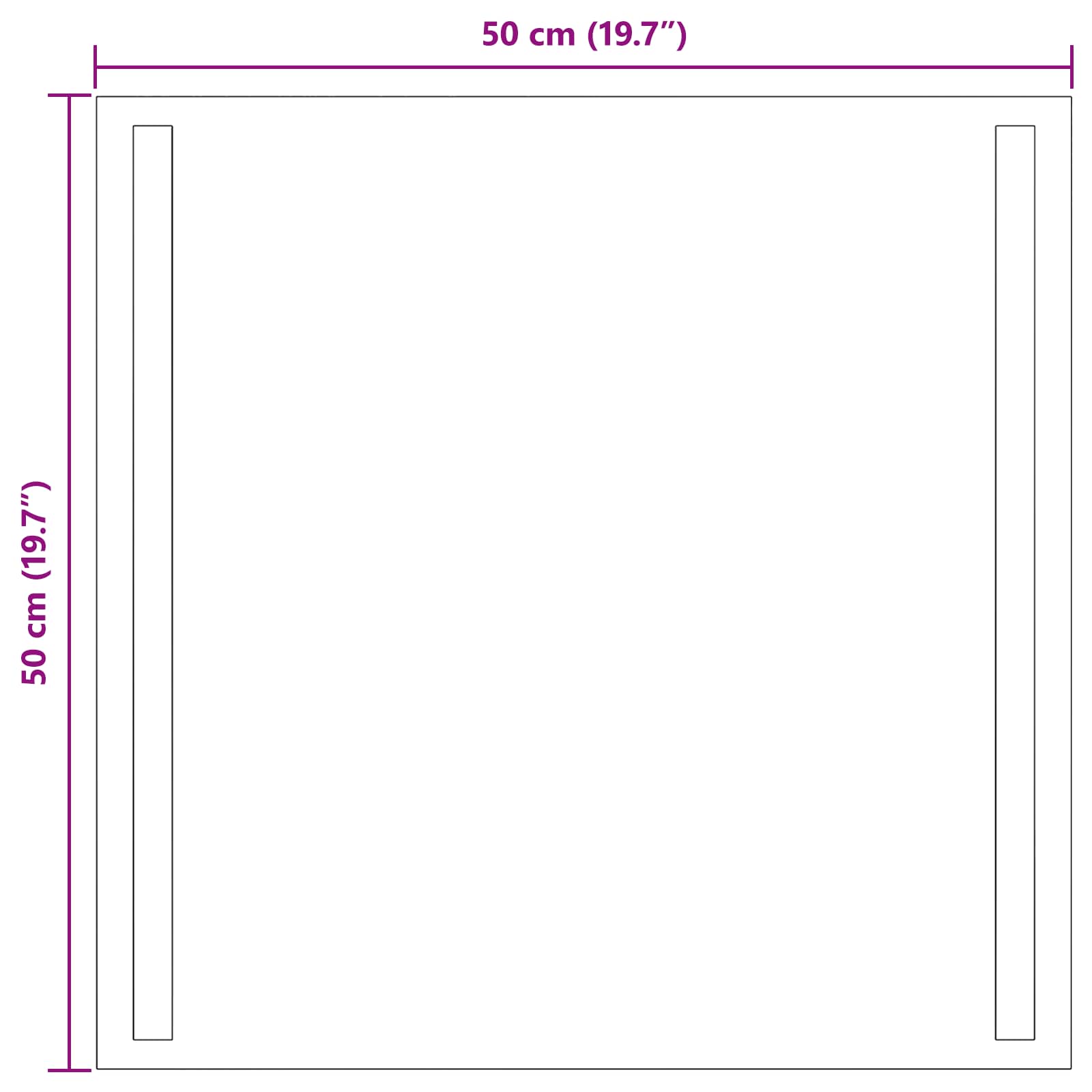 Specchio da bagno LED Trasparente 50 x 50 cm vetro temperato