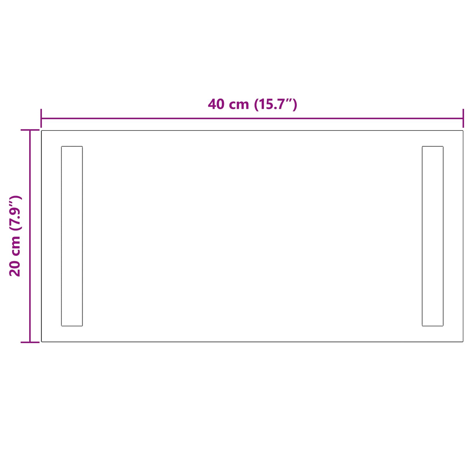 Specchio da bagno LED Trasparente 40 x 20 cm vetro temperato