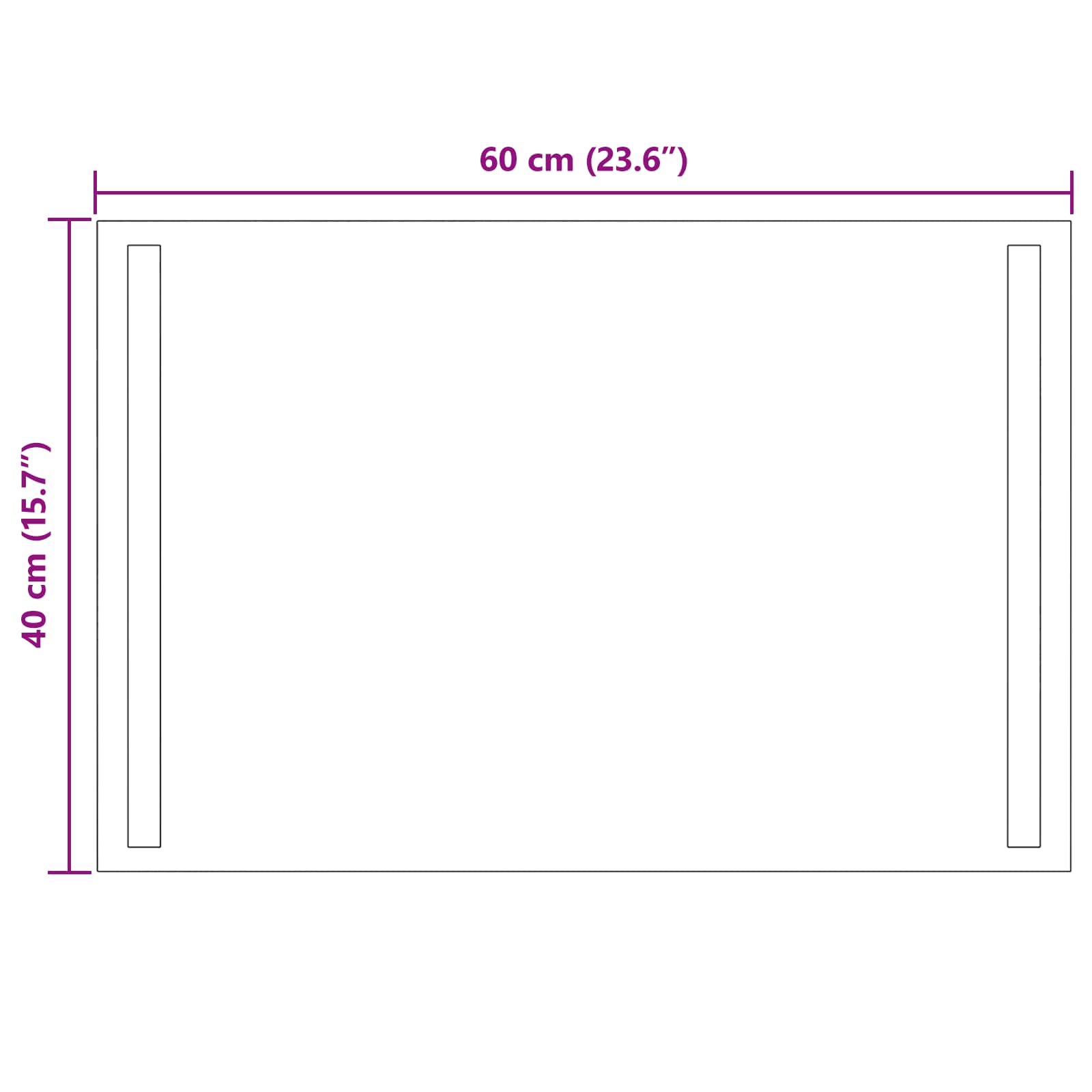 Specchio da bagno LED Trasparente 60 x 40 cm vetro temperato
